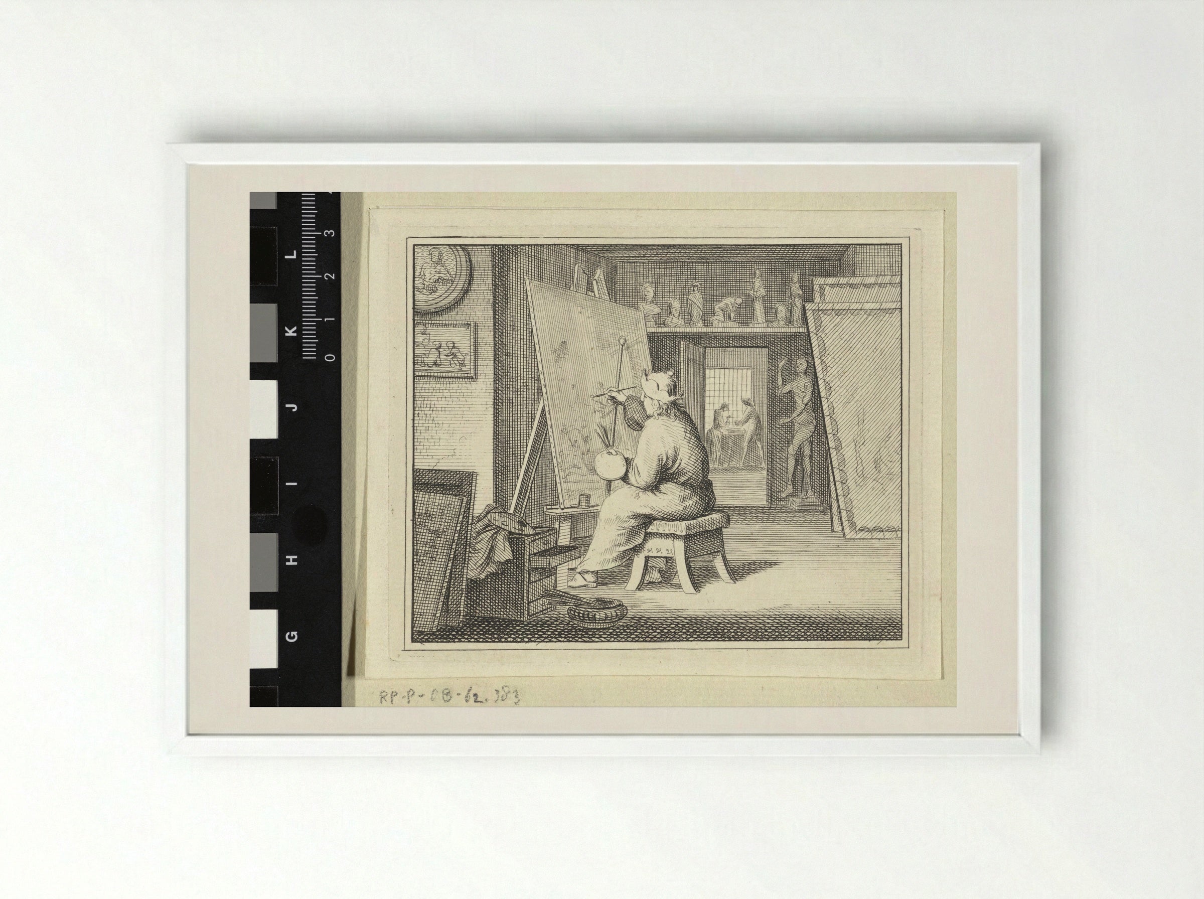 Schilder in zijn atelier - Vincent Laurensz. van der Vinne (II) - Framed Print White