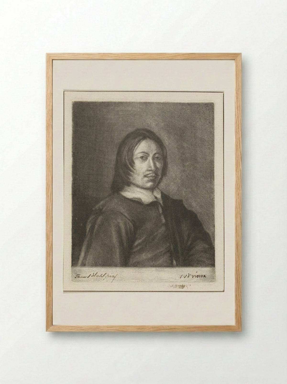 Portrait of a Man (After Frans Hals) - Vincent Laurensz. van der Vinne (II) - Framed Print Wood