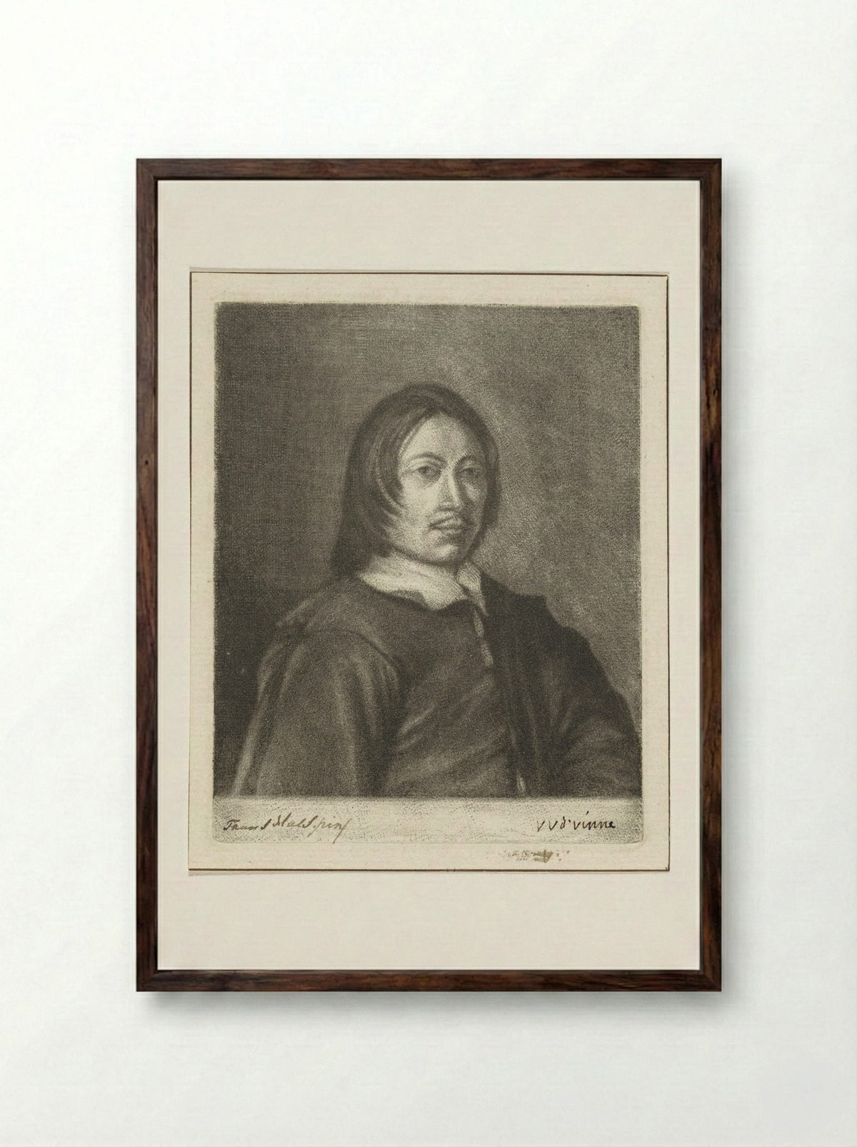 Portrait of a Man (After Frans Hals) - Vincent Laurensz. van der Vinne (II) - Framed Print Dark Wood