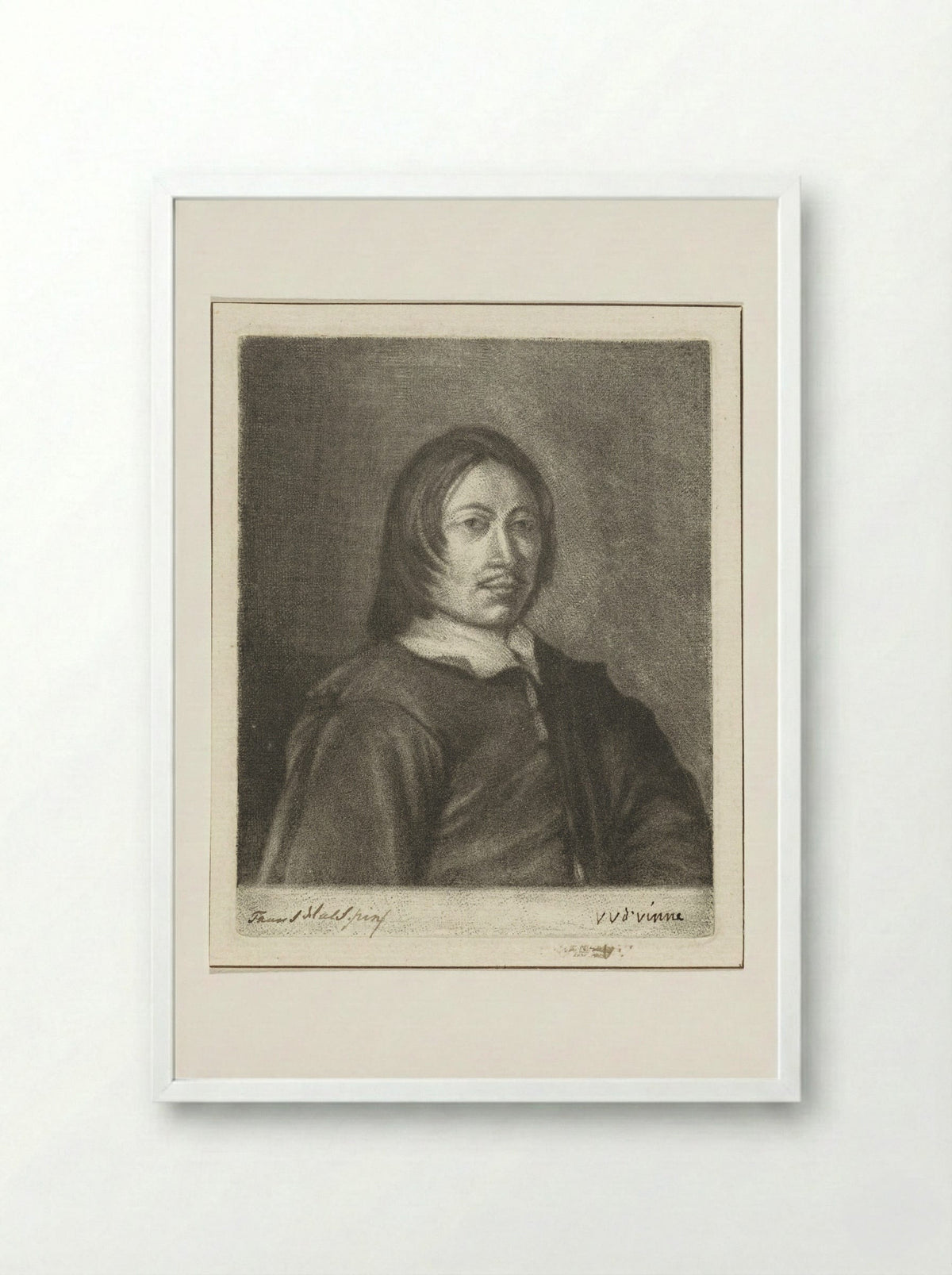 Portrait of a Man (After Frans Hals) - Vincent Laurensz. van der Vinne (II) - Framed Print White