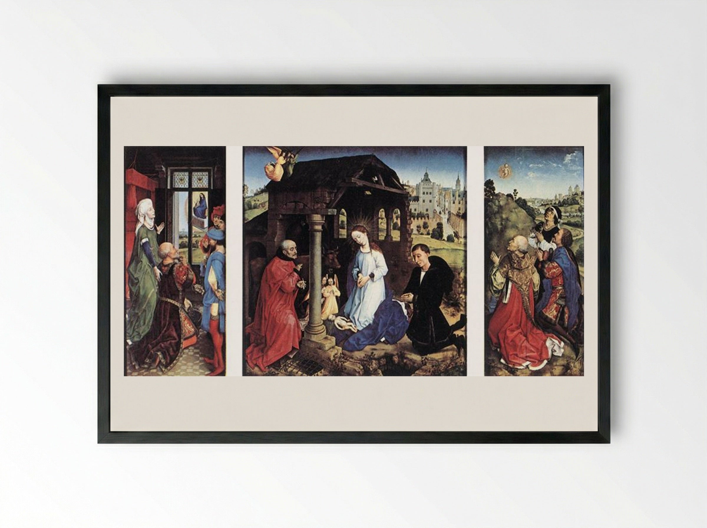 Pierre Bladelin Triptych - Rogier van der Weyden - Framed Print Black