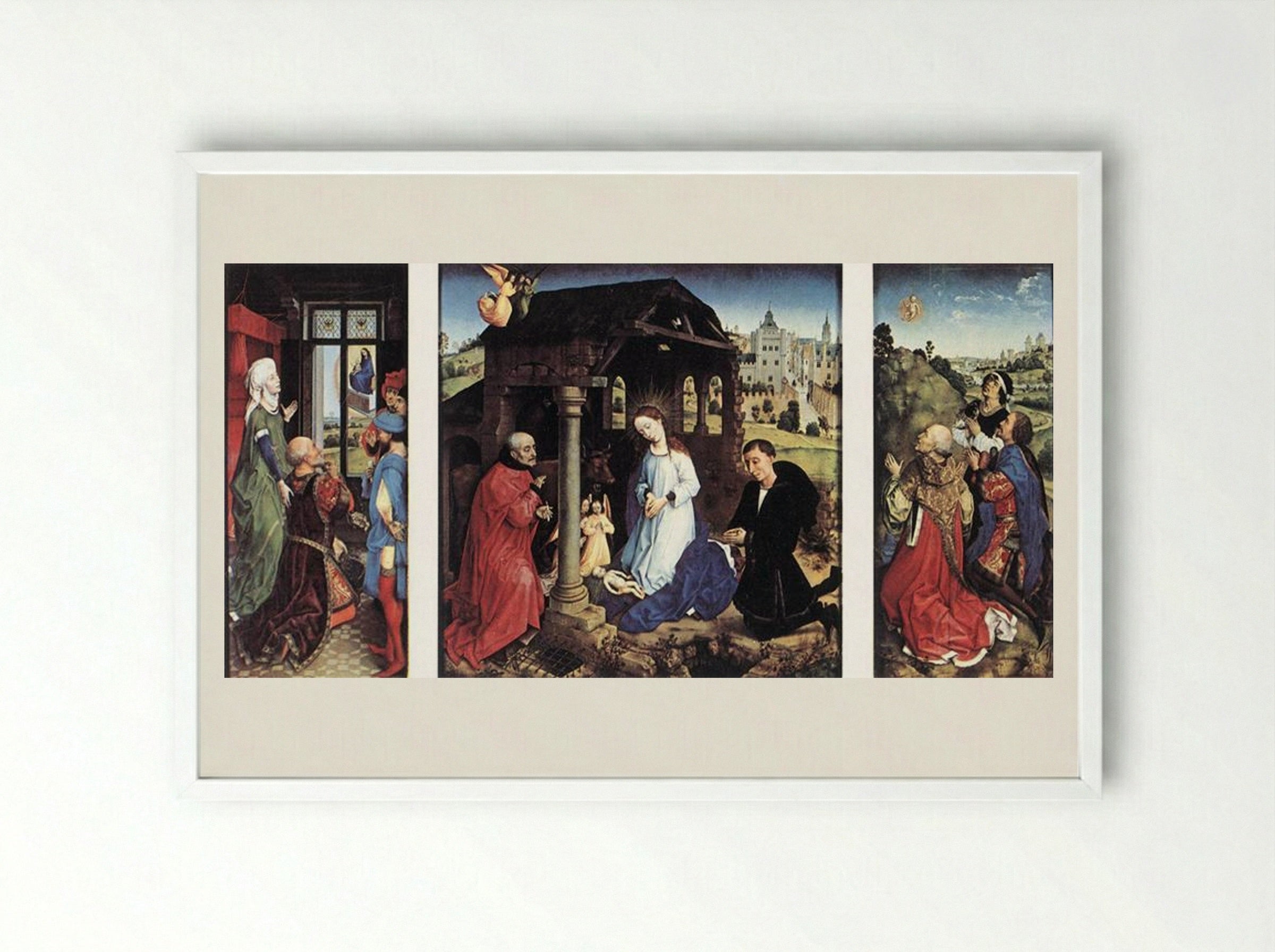 Pierre Bladelin Triptych - Rogier van der Weyden - Framed Print White