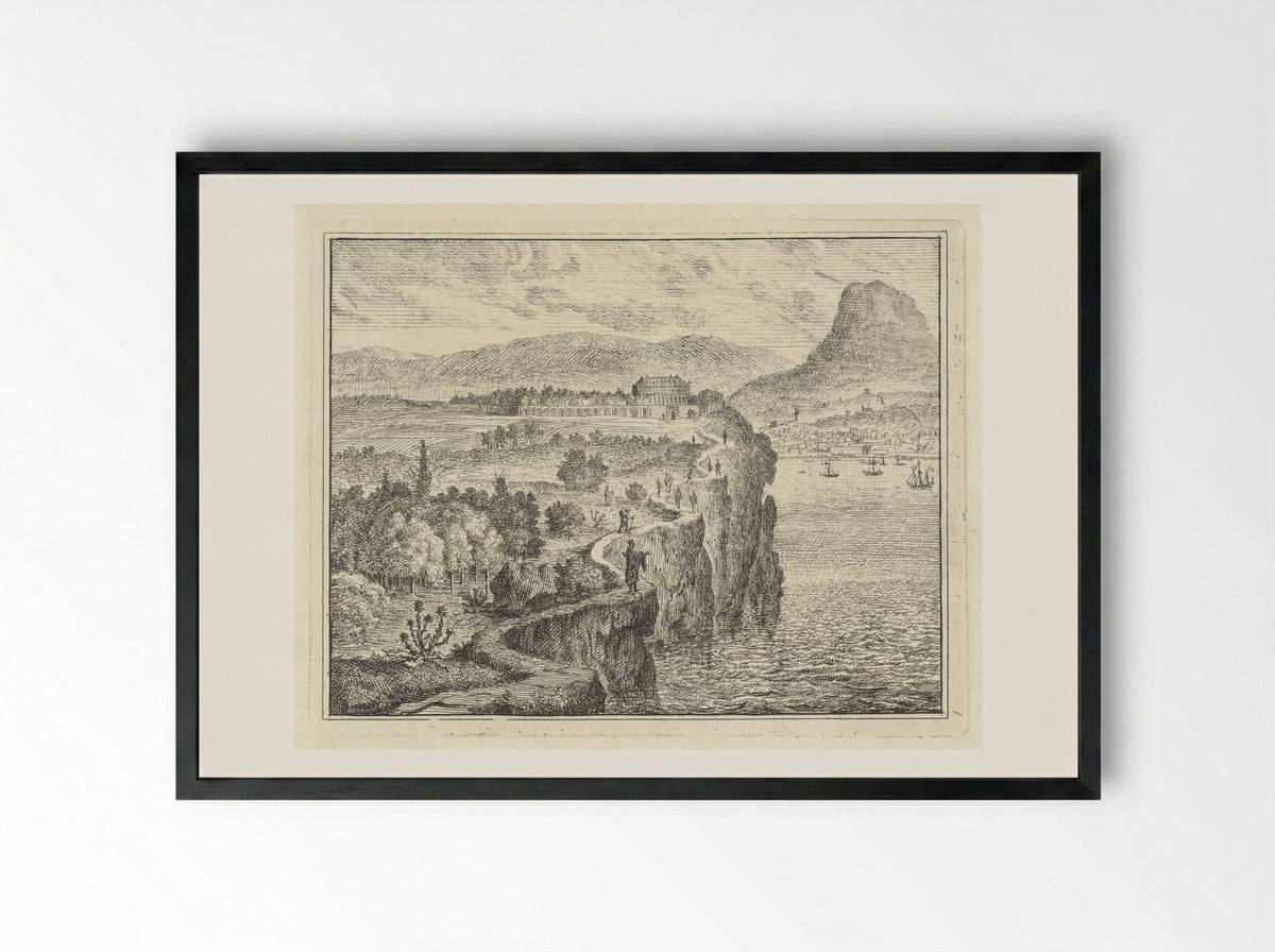 Pad langs kliffen - Vincent Laurensz. van der Vinne (II) - Framed Print Black