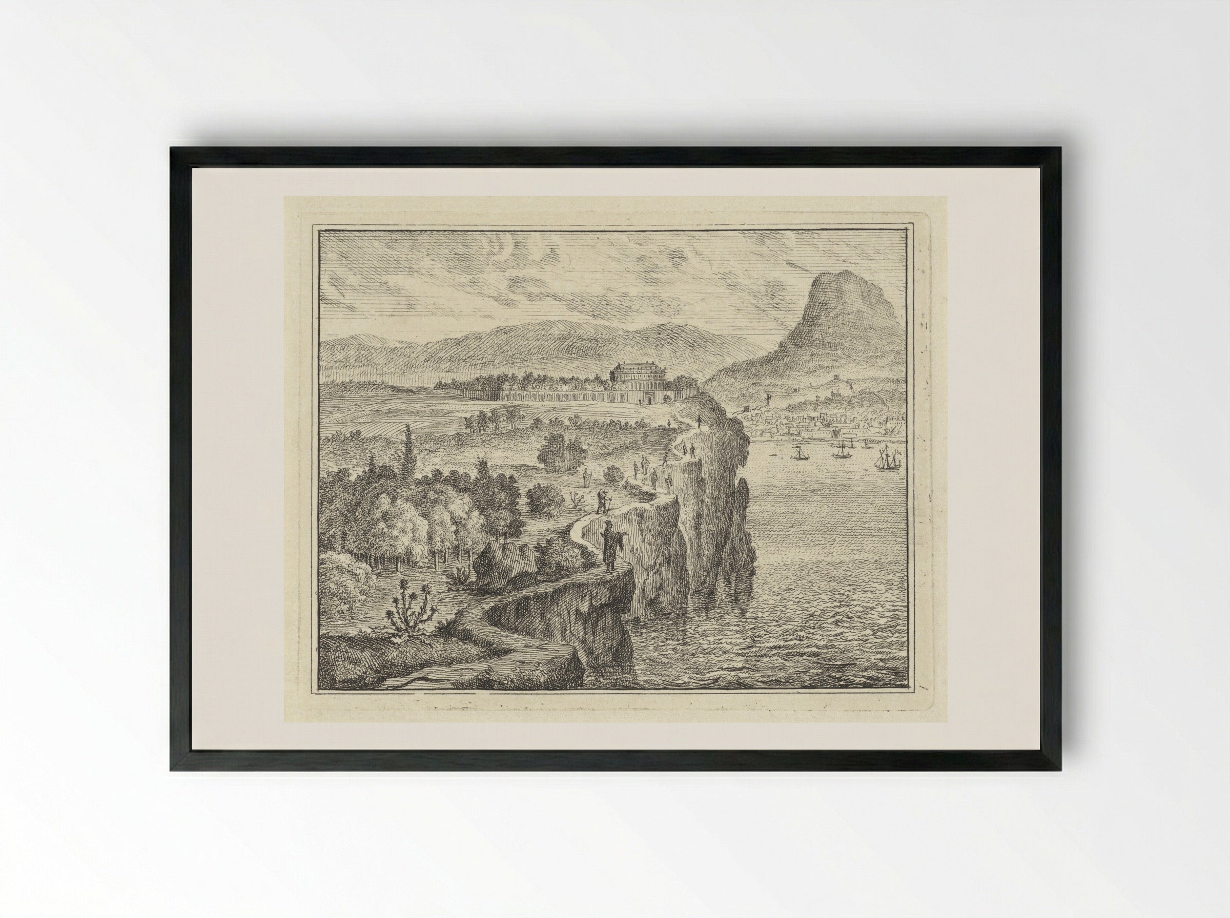 Pad langs kliffen - Vincent Laurensz. van der Vinne (II) - Framed Print Black