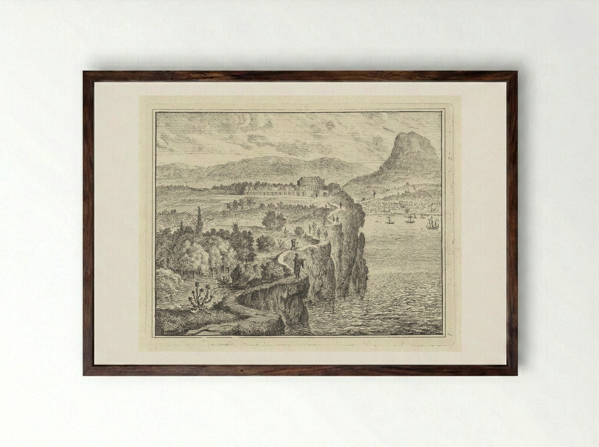 Pad langs kliffen - Vincent Laurensz. van der Vinne (II) - Framed Print Dark Wood