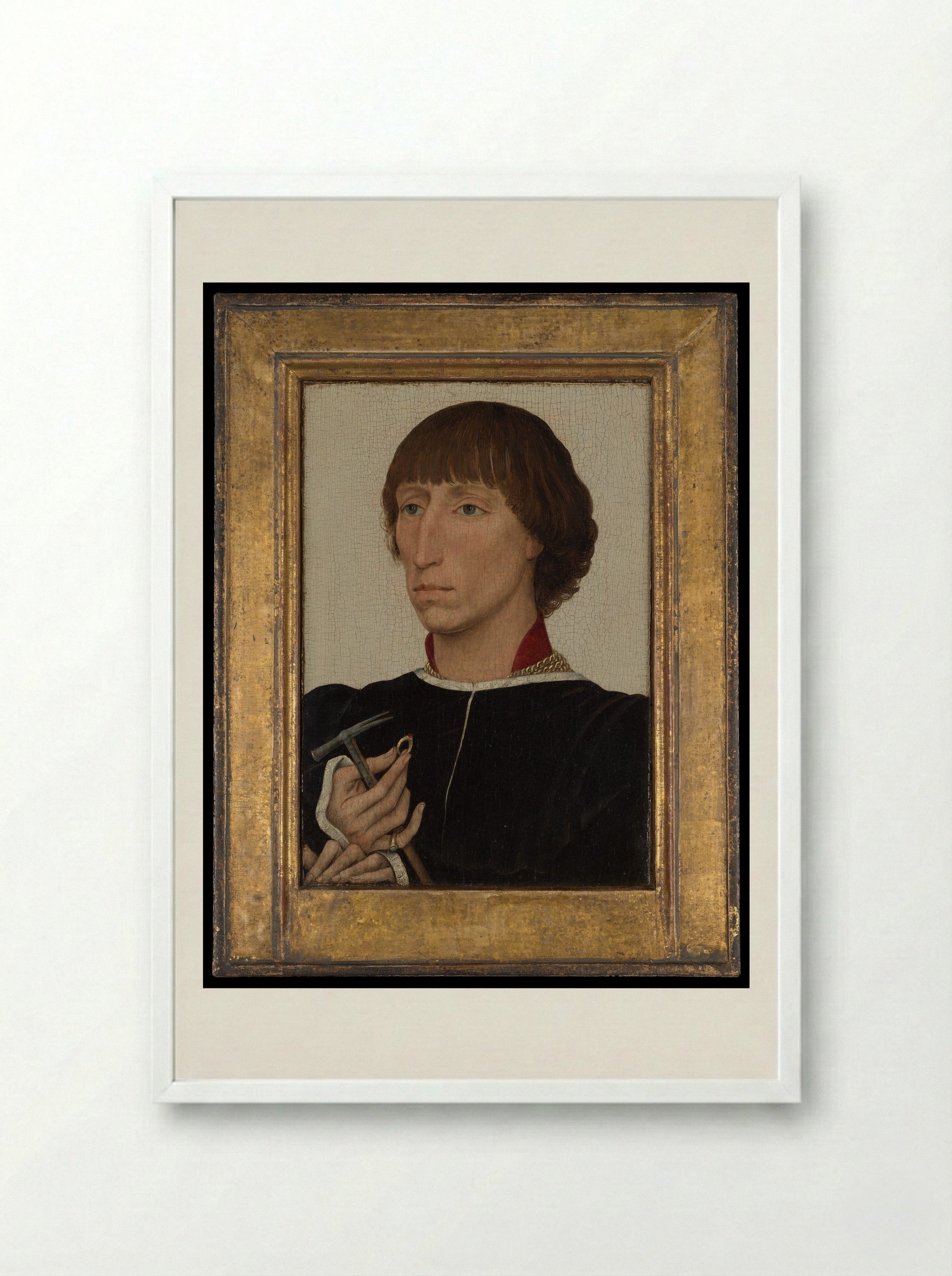 Portrait of Francesco d'Este - Rogier van der Weyden - Framed Print White