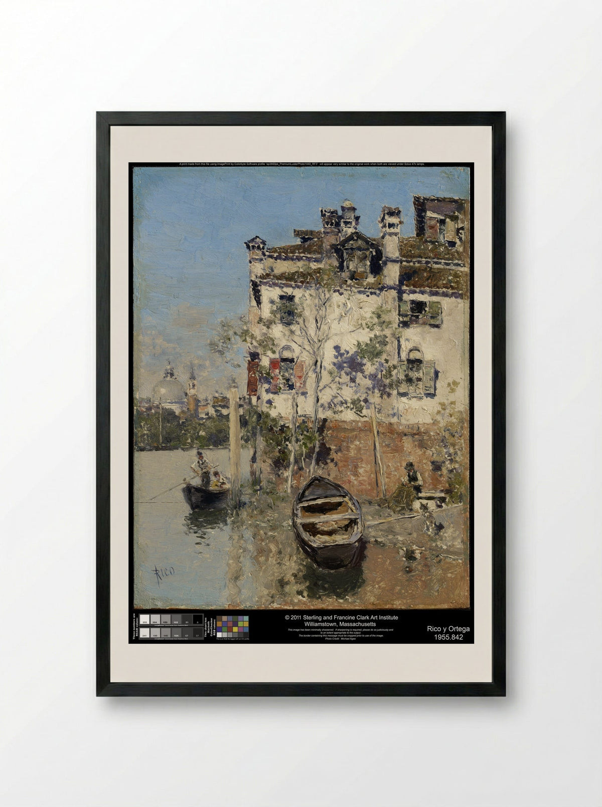 A Canal in Venice - Martín Rico y Ortega - Framed Print Black