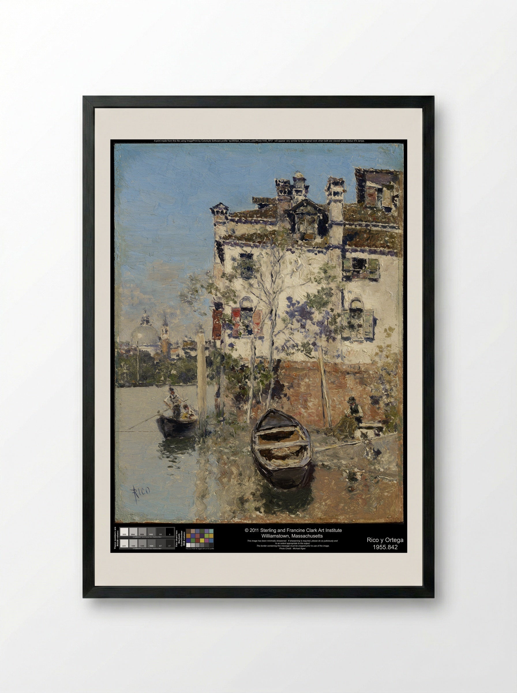 A Canal in Venice - Martín Rico y Ortega - Framed Print Black