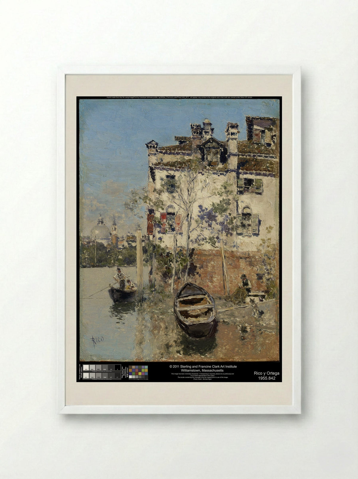 A Canal in Venice - Martín Rico y Ortega - Framed Print White