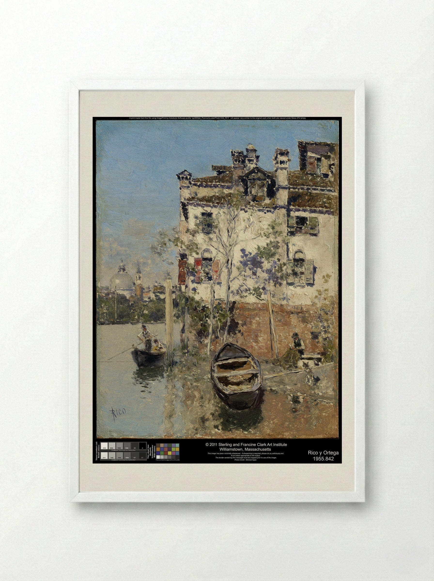 A Canal in Venice - Martín Rico y Ortega - Framed Print White