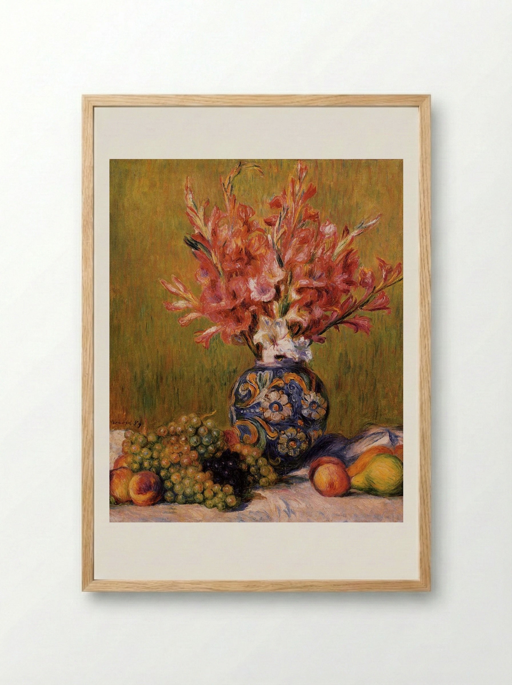 Gladioli in a Vase - Auguste Renoir - Framed Print Wood