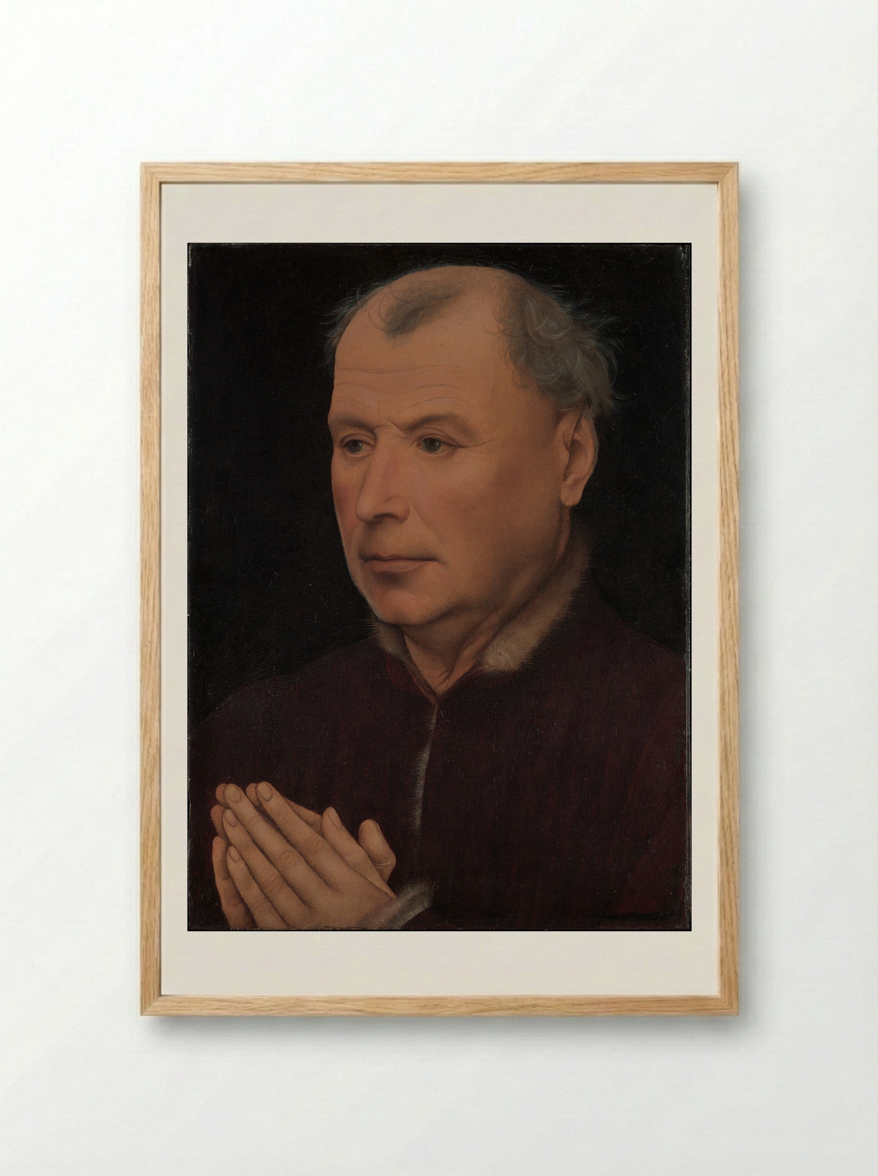 Man in Prayer - Rogier van der Weyden - Framed Print Wood