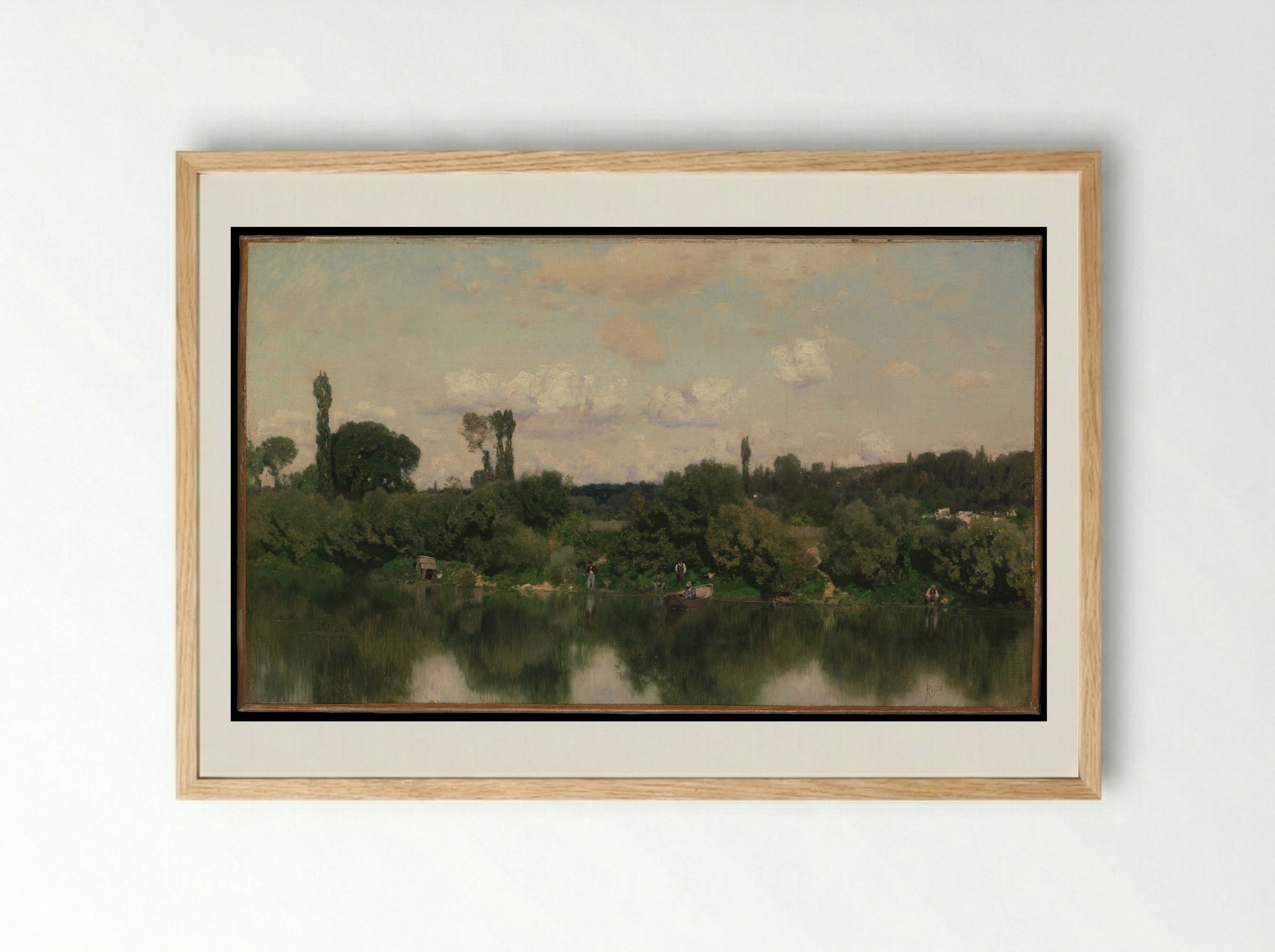 On the Seine - Martín Rico y Ortega - Framed Print Wood