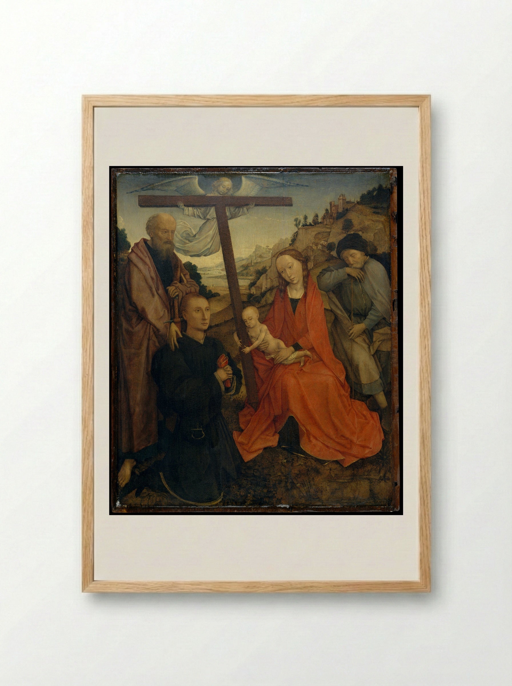 The Holy Family with Saint Paul and a Donor - Rogier van der Weyden - Framed Print Wood