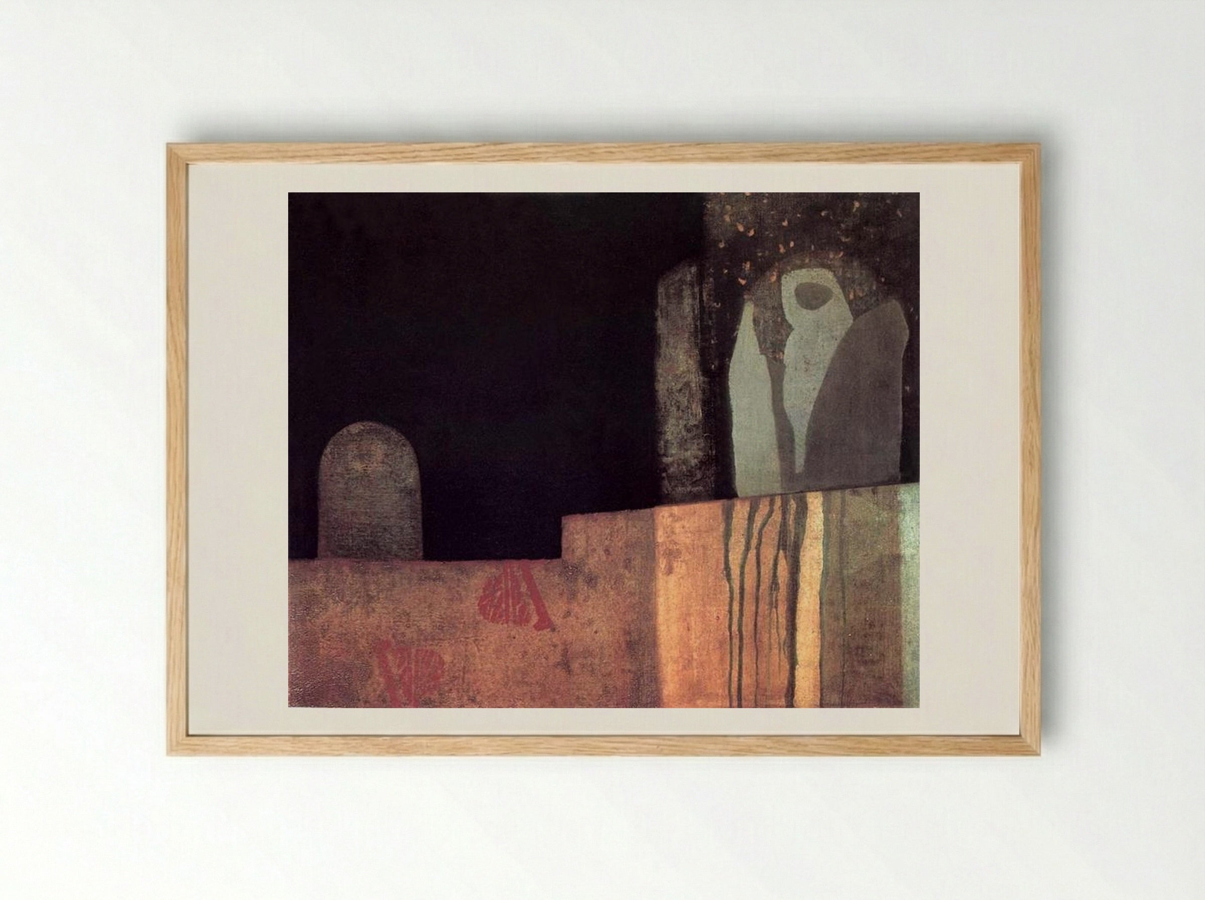 Statue in a Cemetery - Endre Bálint - Framed Print Wood