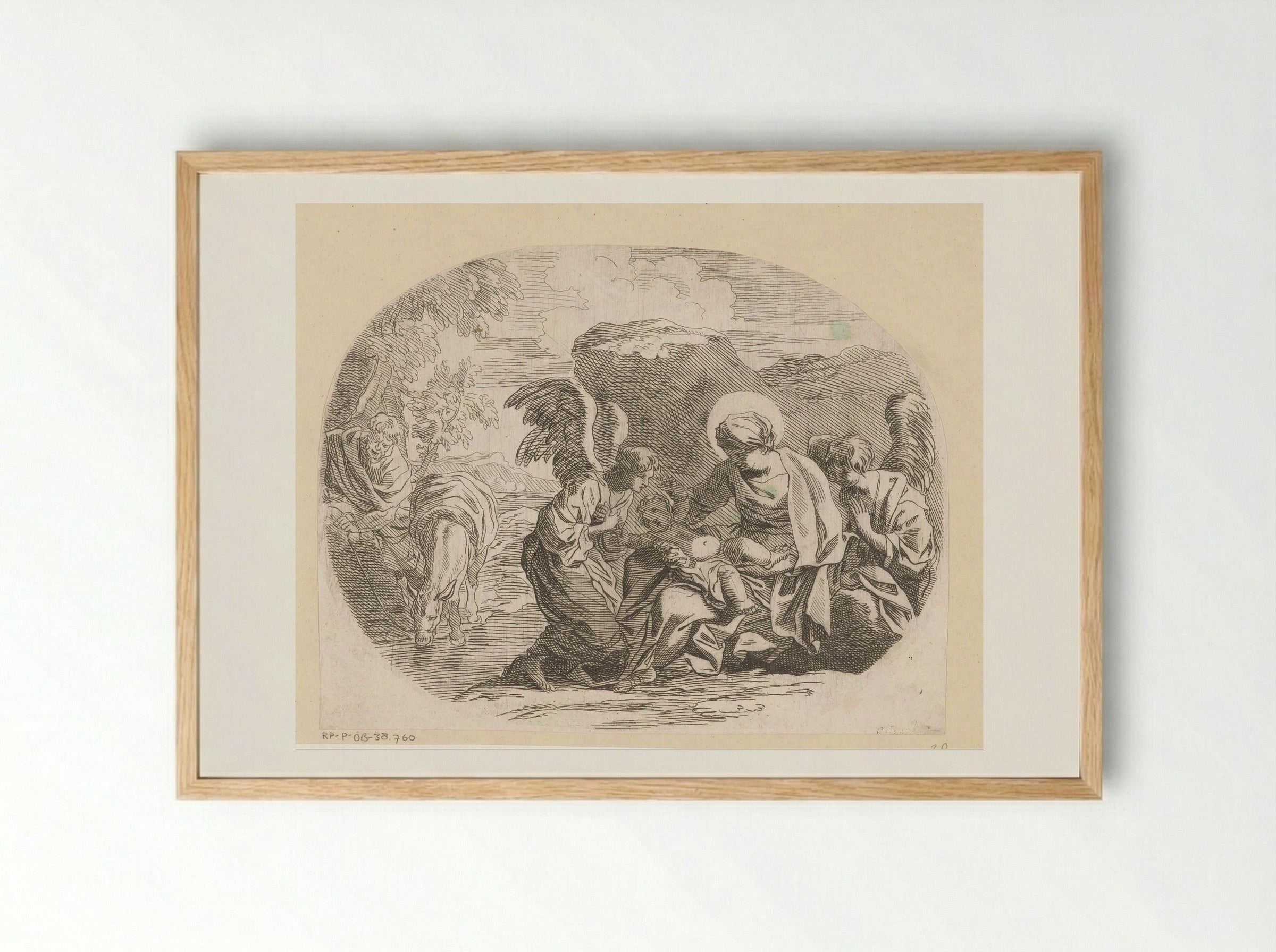 Rest on the Flight into Egypt - Sébastien Bourdon - Framed Print Wood