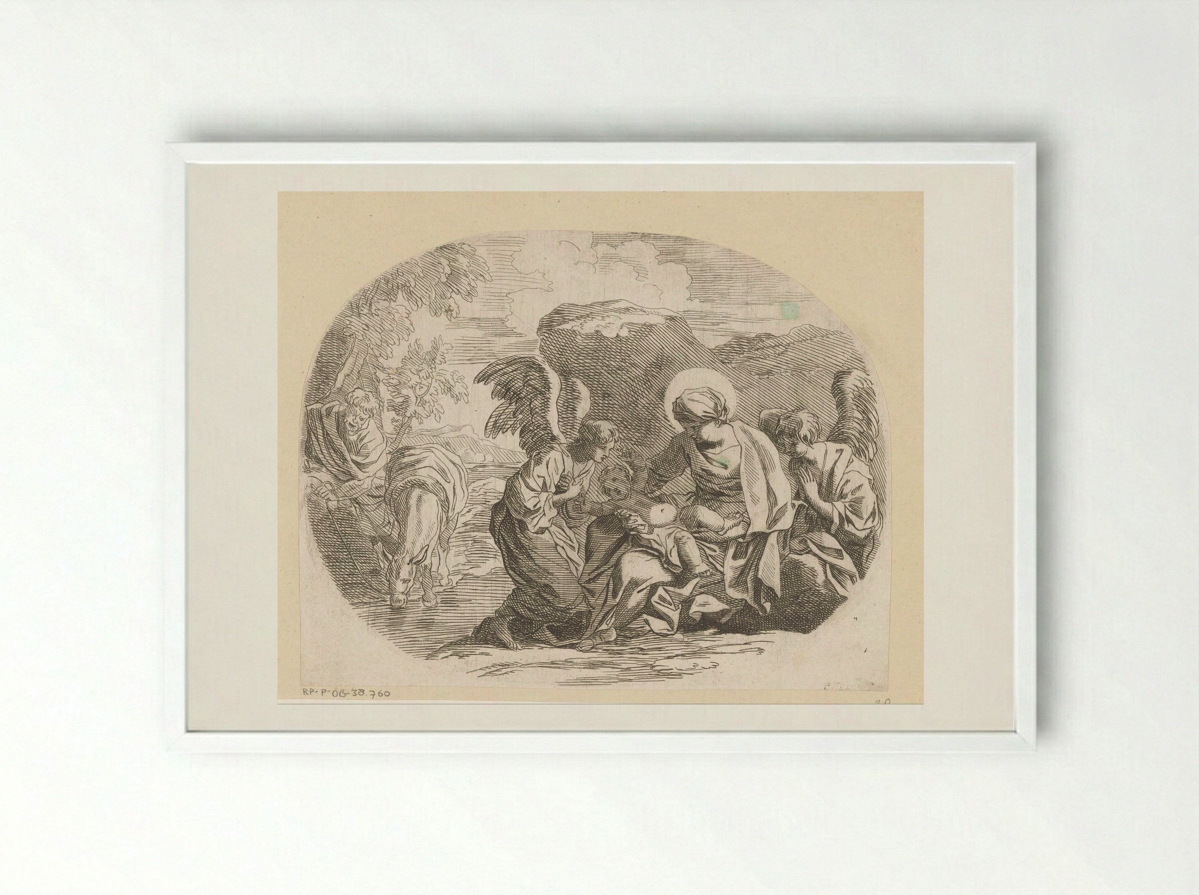 Rest on the Flight into Egypt - Sébastien Bourdon - Framed Print White