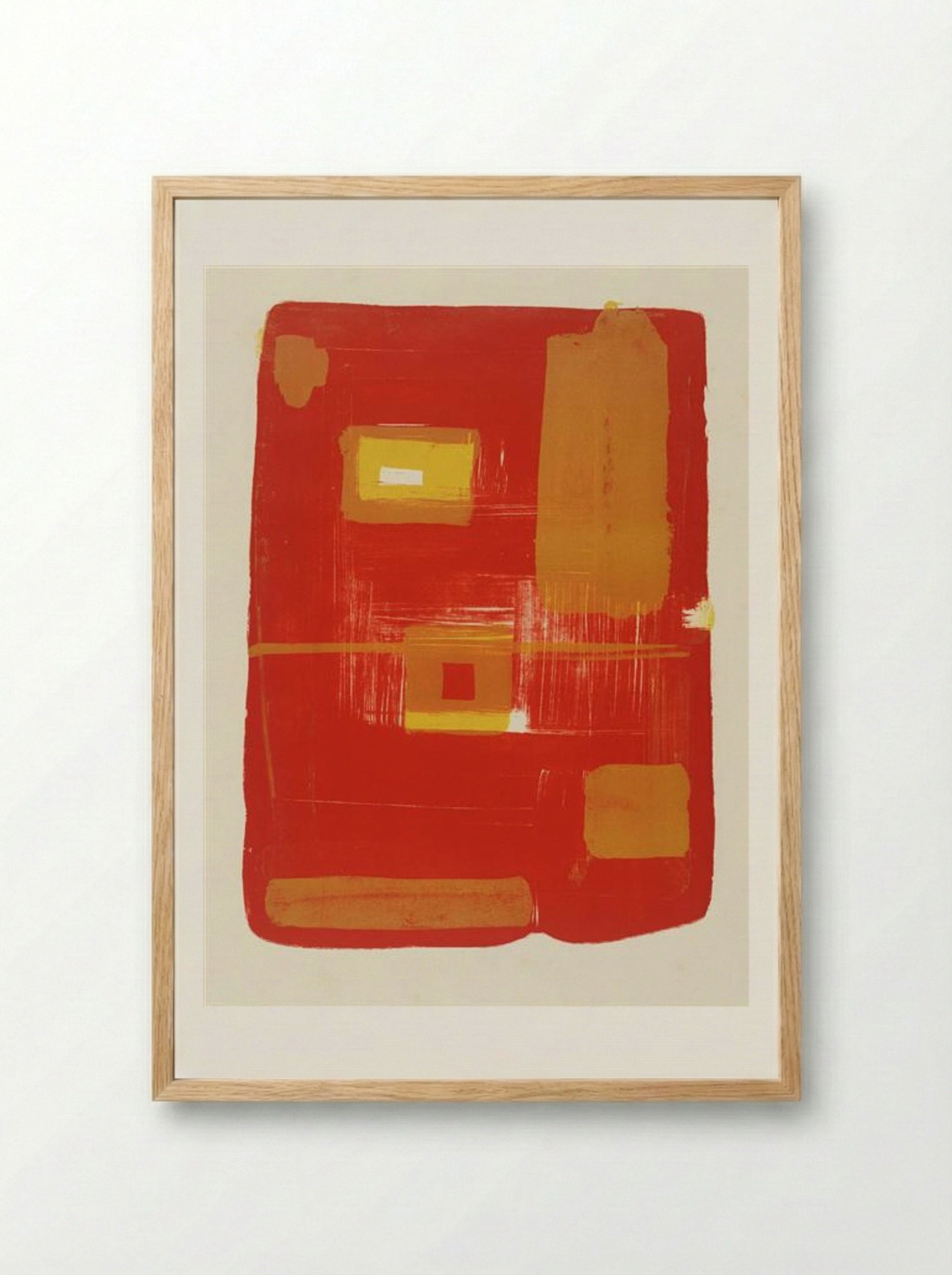 Red and Yellow Image - Patrick Heron - Framed Print Wood