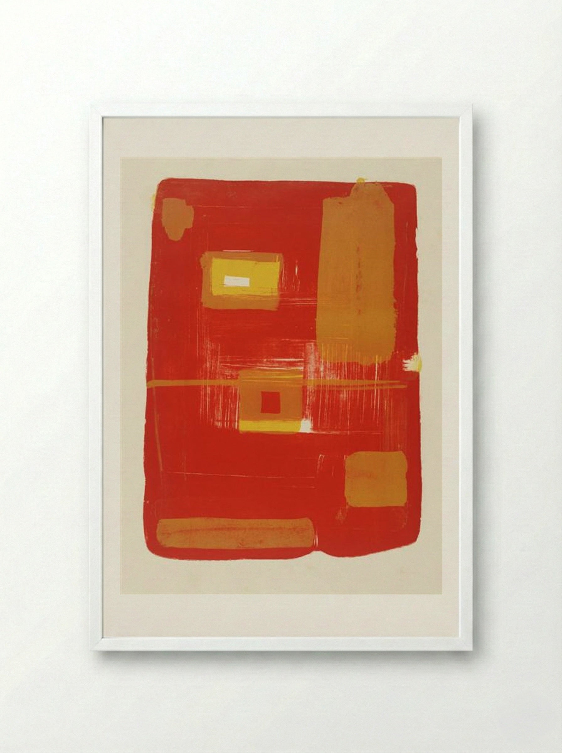 Red and Yellow Image - Patrick Heron - Framed Print White