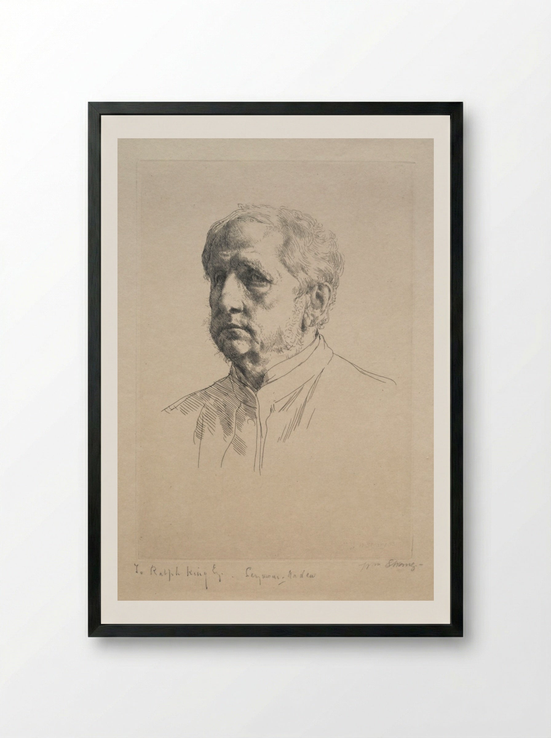 Sir Francis Seymour Haden - William Strang - Framed Print Black