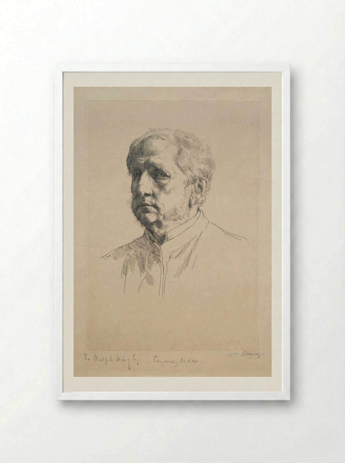 Sir Francis Seymour Haden - William Strang - Framed Print White
