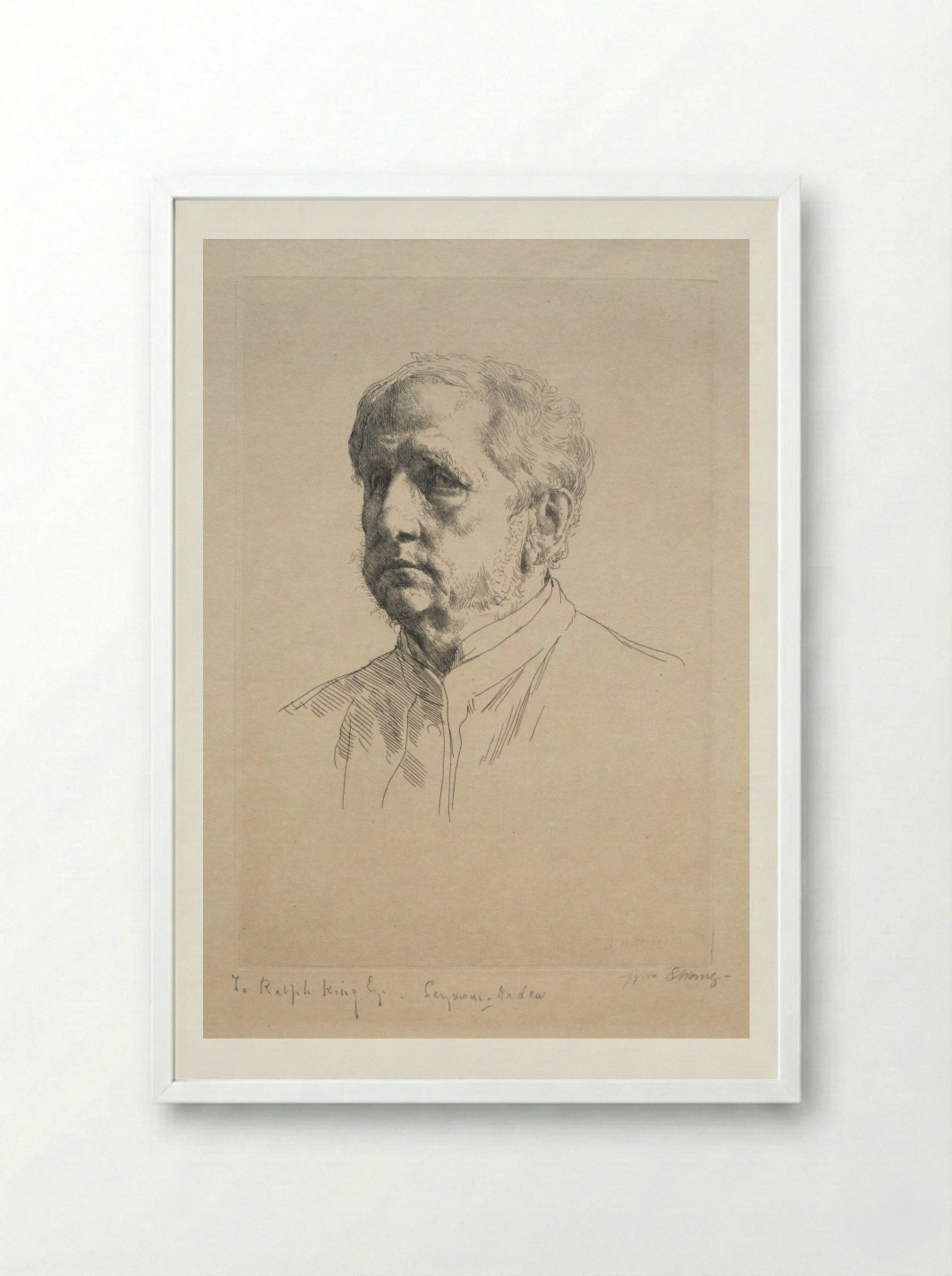 Sir Francis Seymour Haden - William Strang - Framed Print White