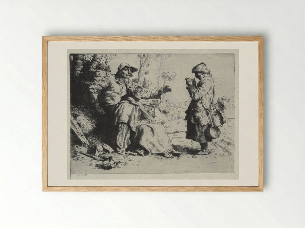 Tinkers - William Strang - Framed Print Wood