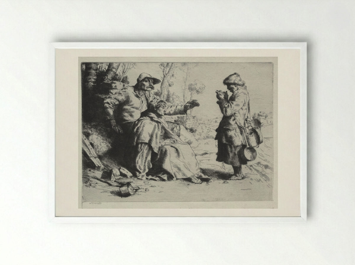 Tinkers - William Strang - Framed Print White
