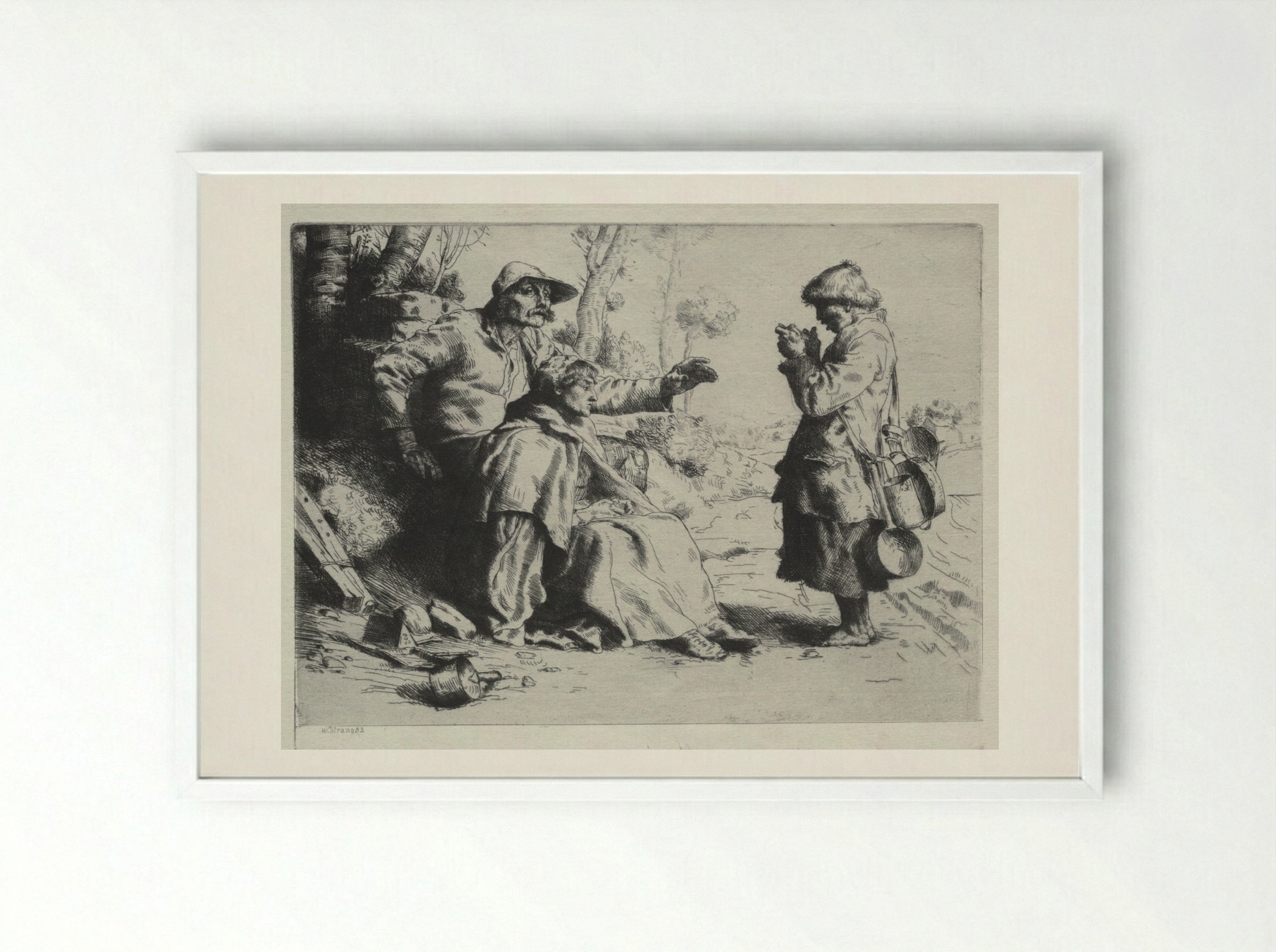 Tinkers - William Strang - Framed Print White