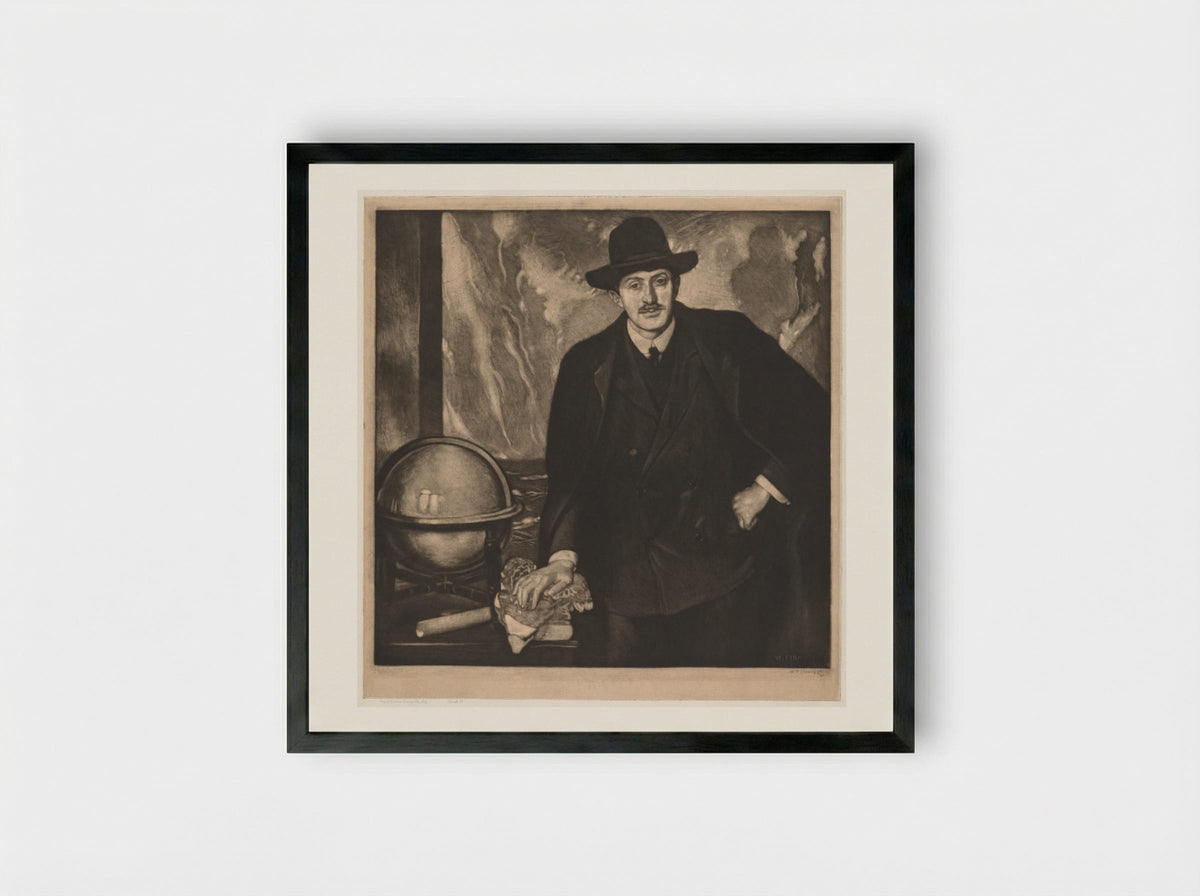 John Masefield - William Strang - Framed Print Black