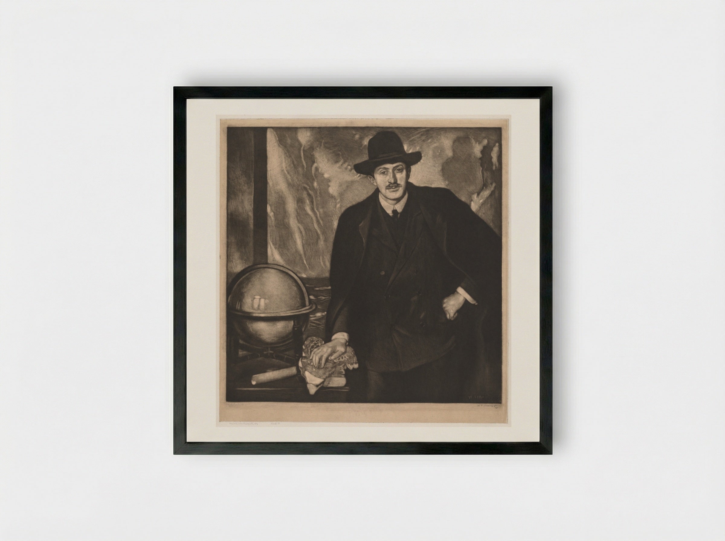 John Masefield - William Strang - Framed Print Black