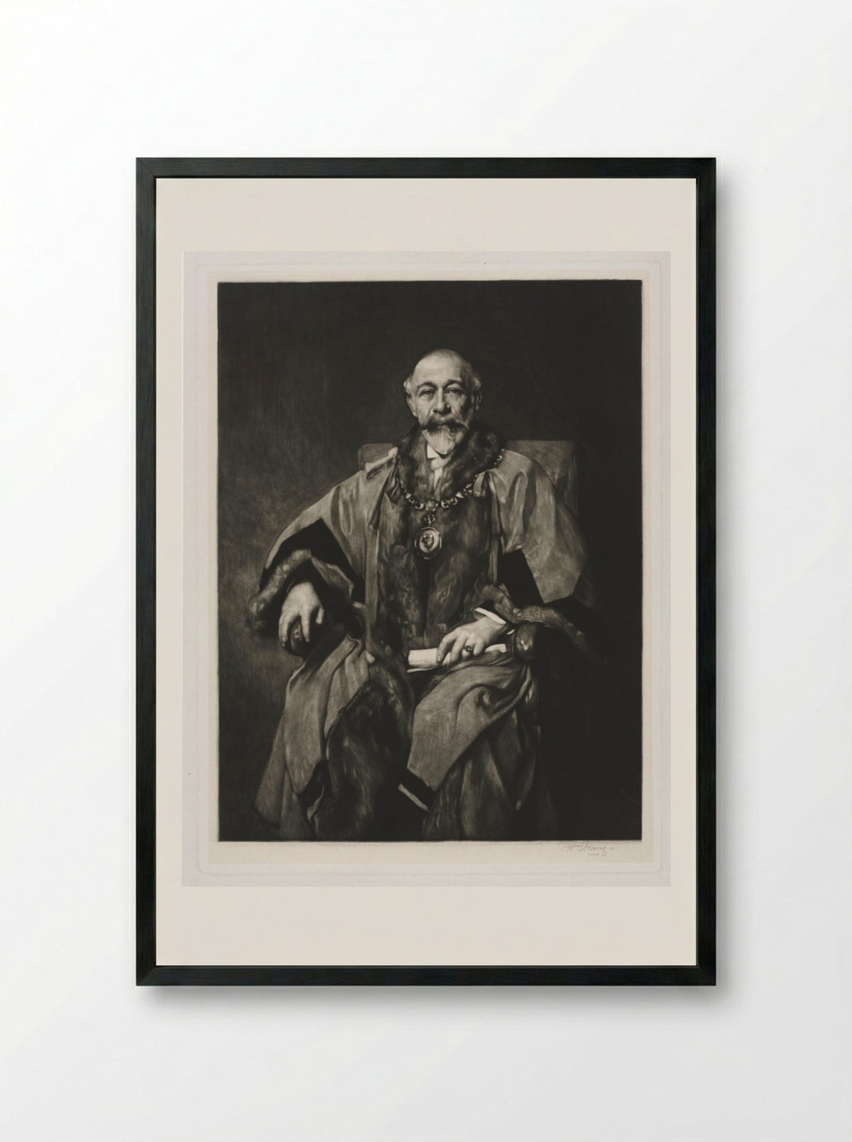 Sir Bartle Frère - William Strang - Framed Print Black