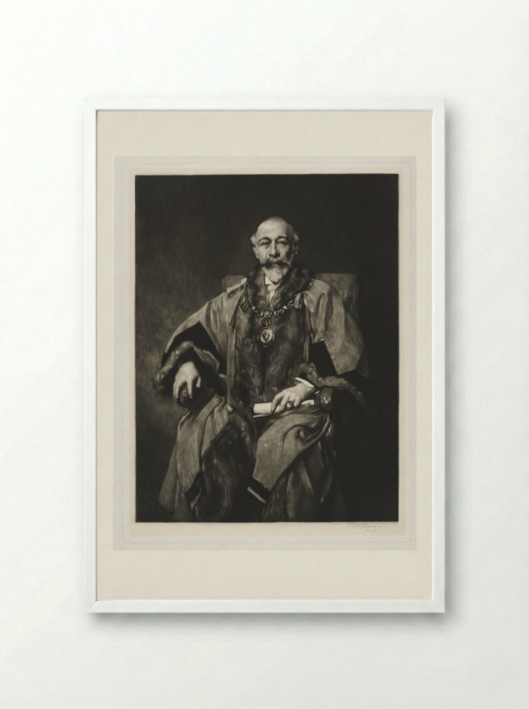 Sir Bartle Frère - William Strang - Framed Print White