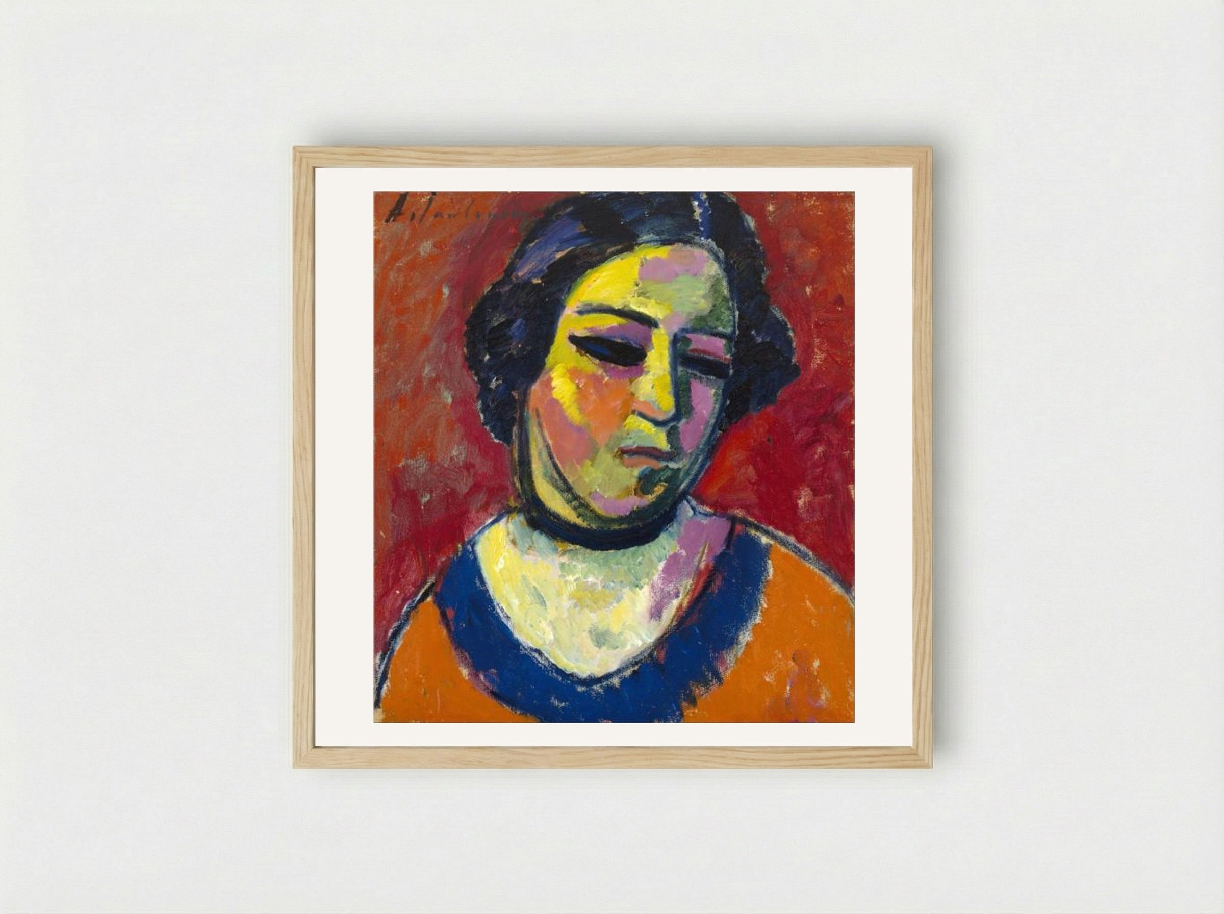 Portrait of a Woman - Alexej von Jawlensky - Framed Print Wood