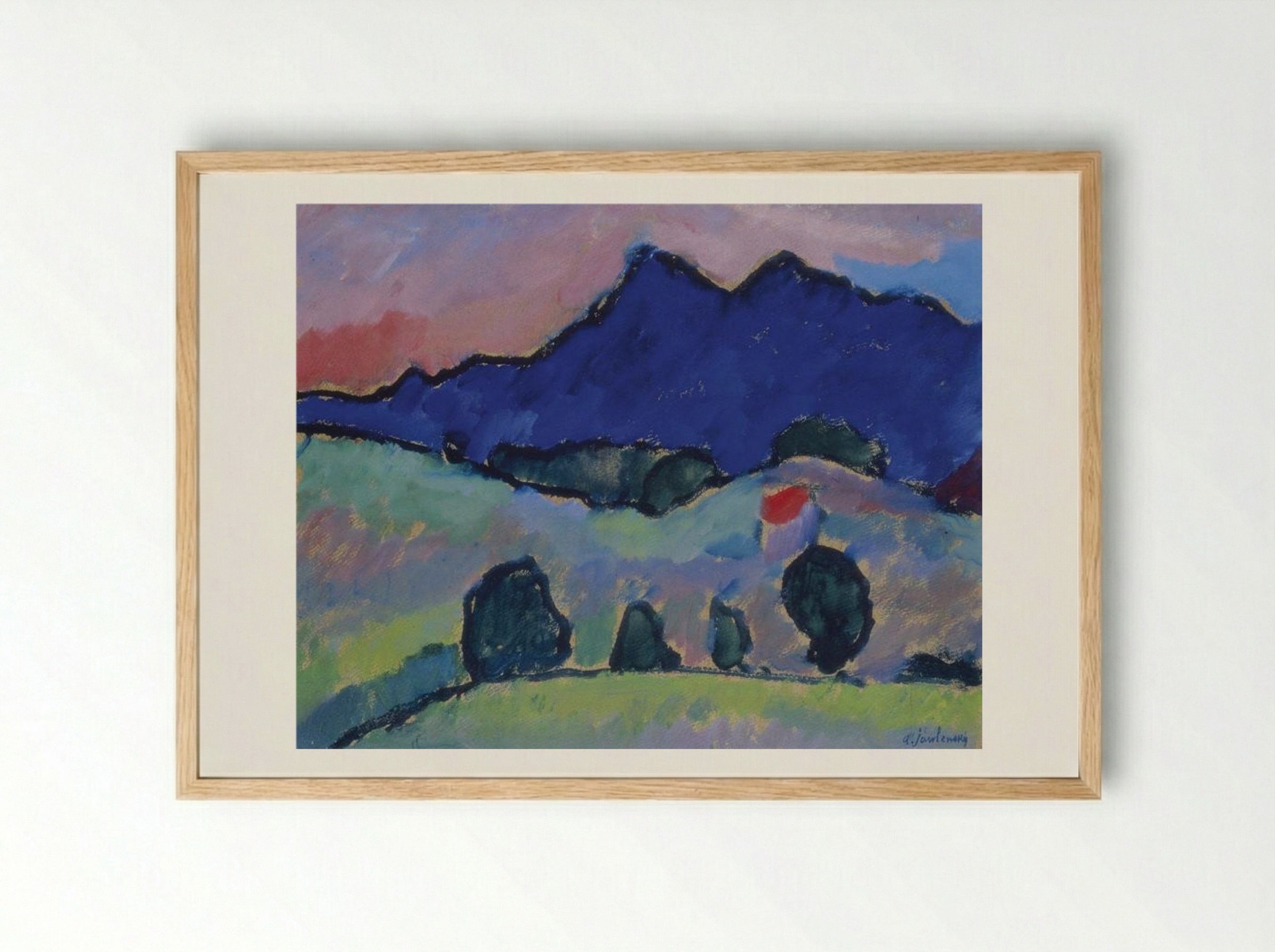 Blauer Berg - Alexej von Jawlensky - Framed Print Wood