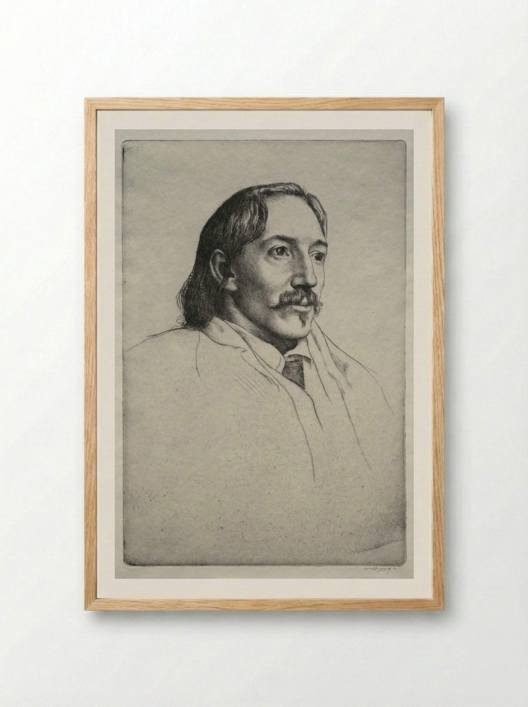 Robert Louis Balfour Stevenson - William Strang - Framed Print Wood