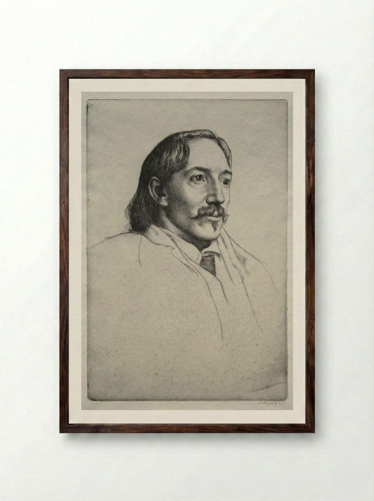 Robert Louis Balfour Stevenson - William Strang - Framed Print Dark Wood