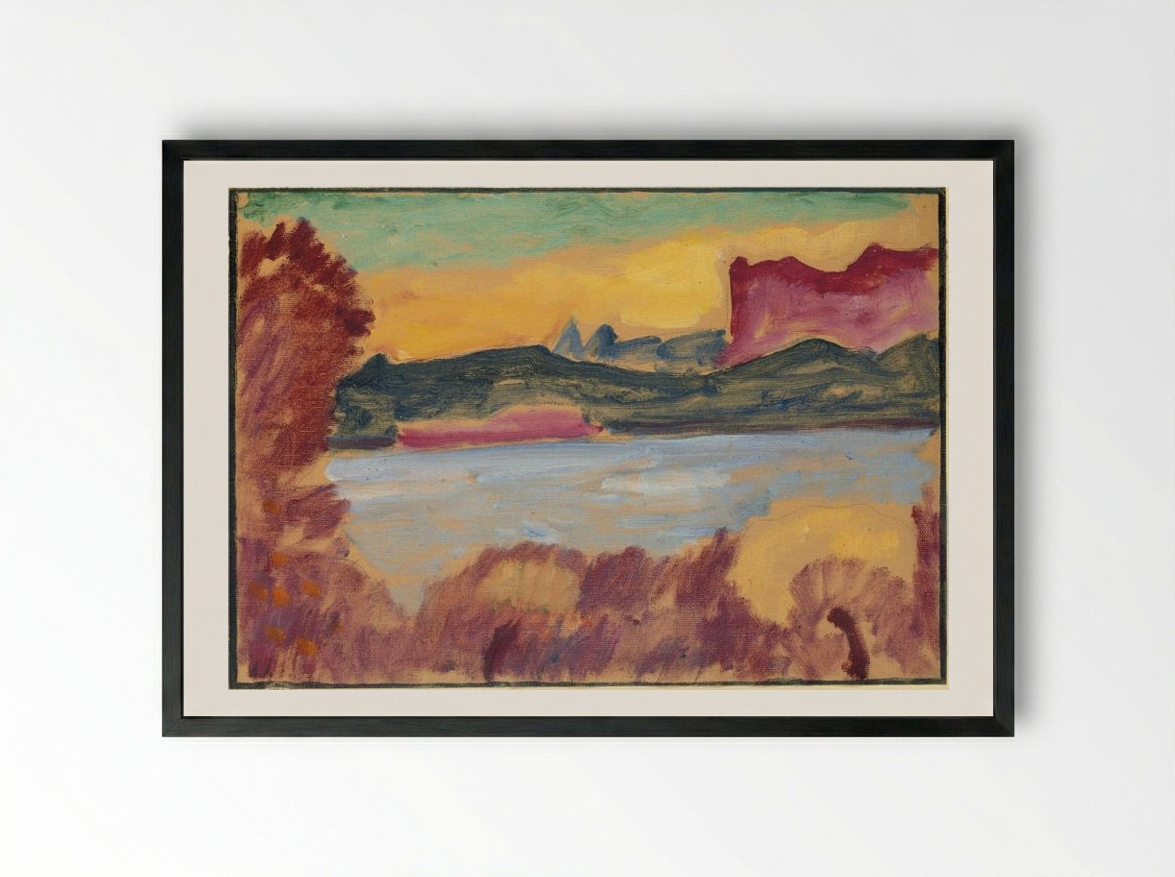 Landschaft, Genfer See - Alexej von Jawlensky - Framed Print Black