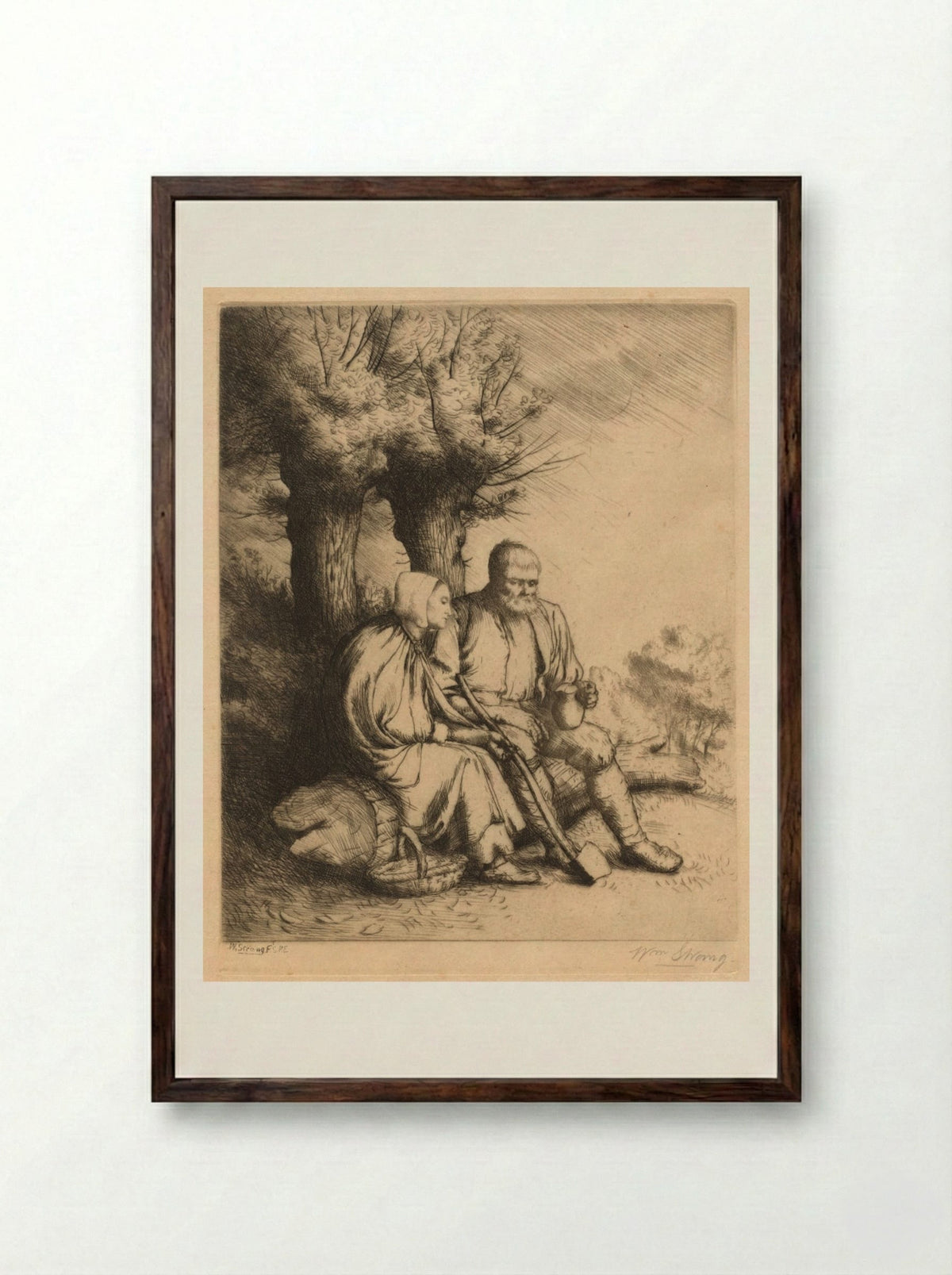 The Woodman - William Strang - Framed Print Dark Wood