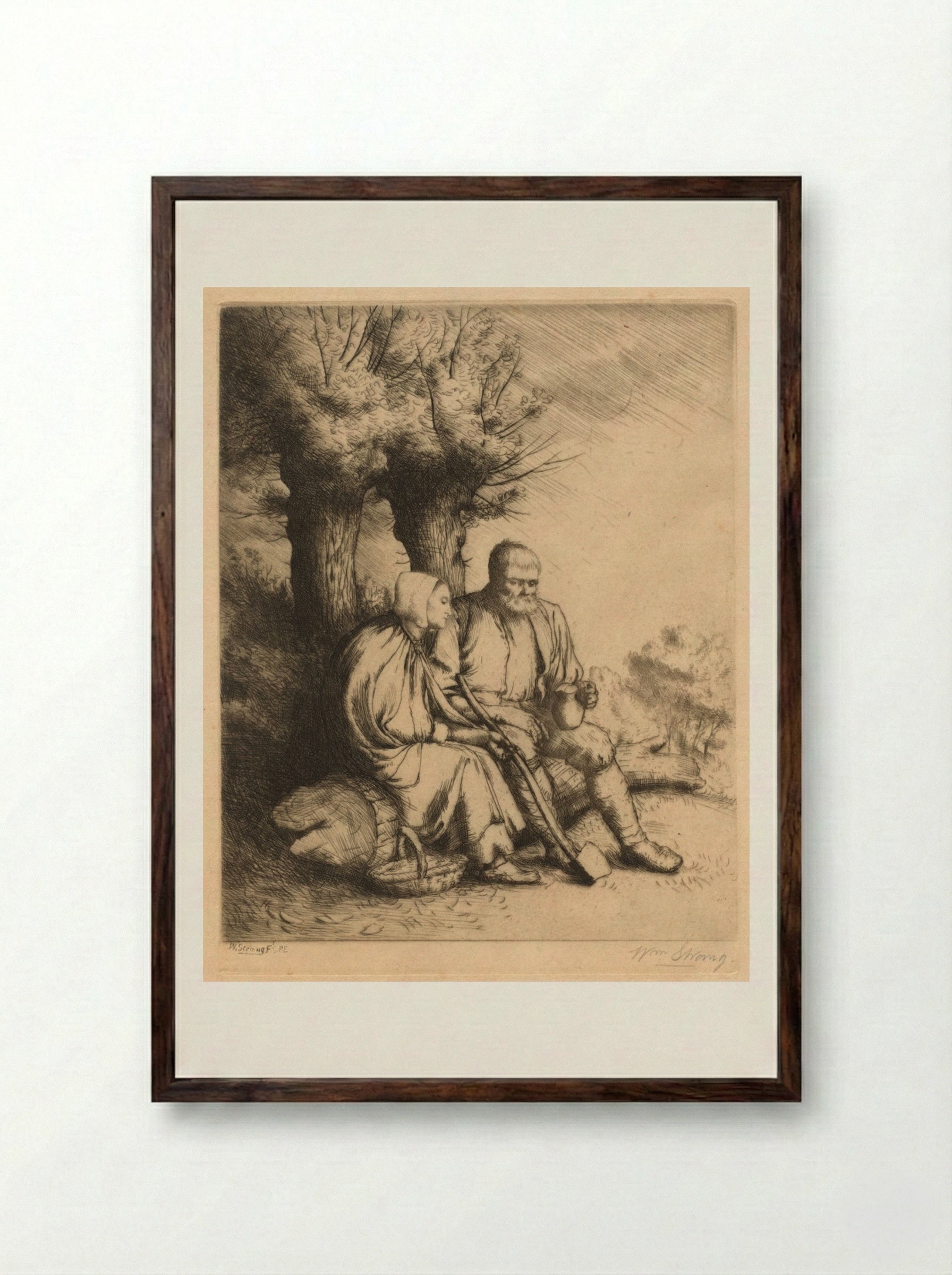 The Woodman - William Strang - Framed Print Dark Wood