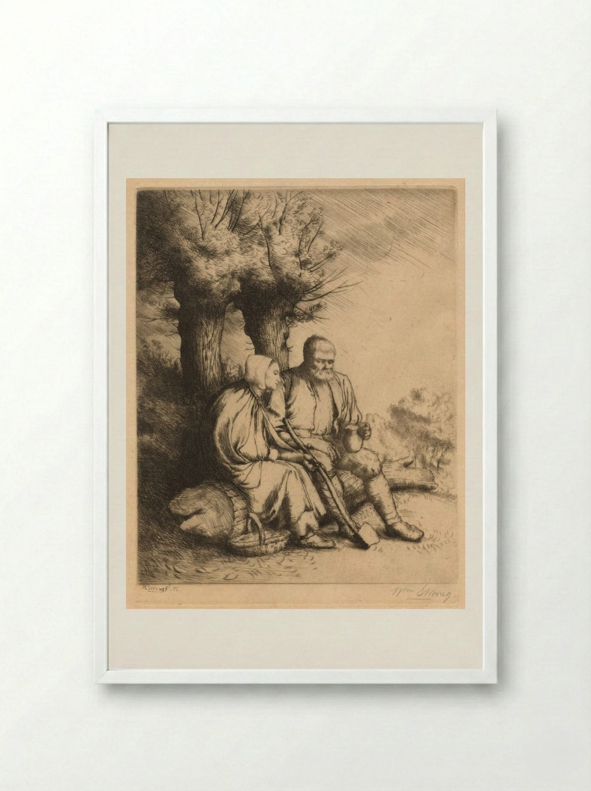 The Woodman - William Strang - Framed Print White