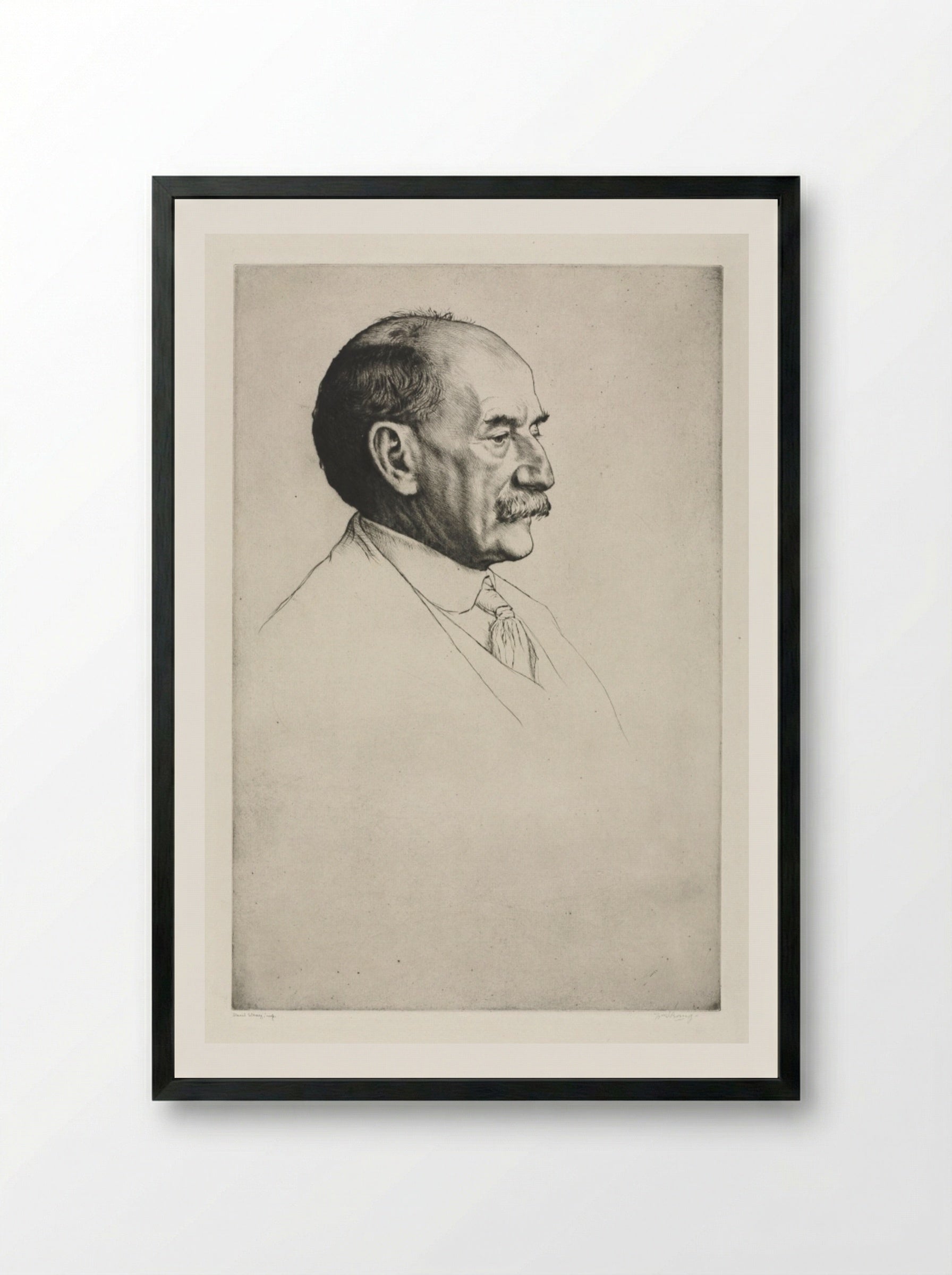 Thomas Hardy, Facing Right - William Strang - Framed Print Black