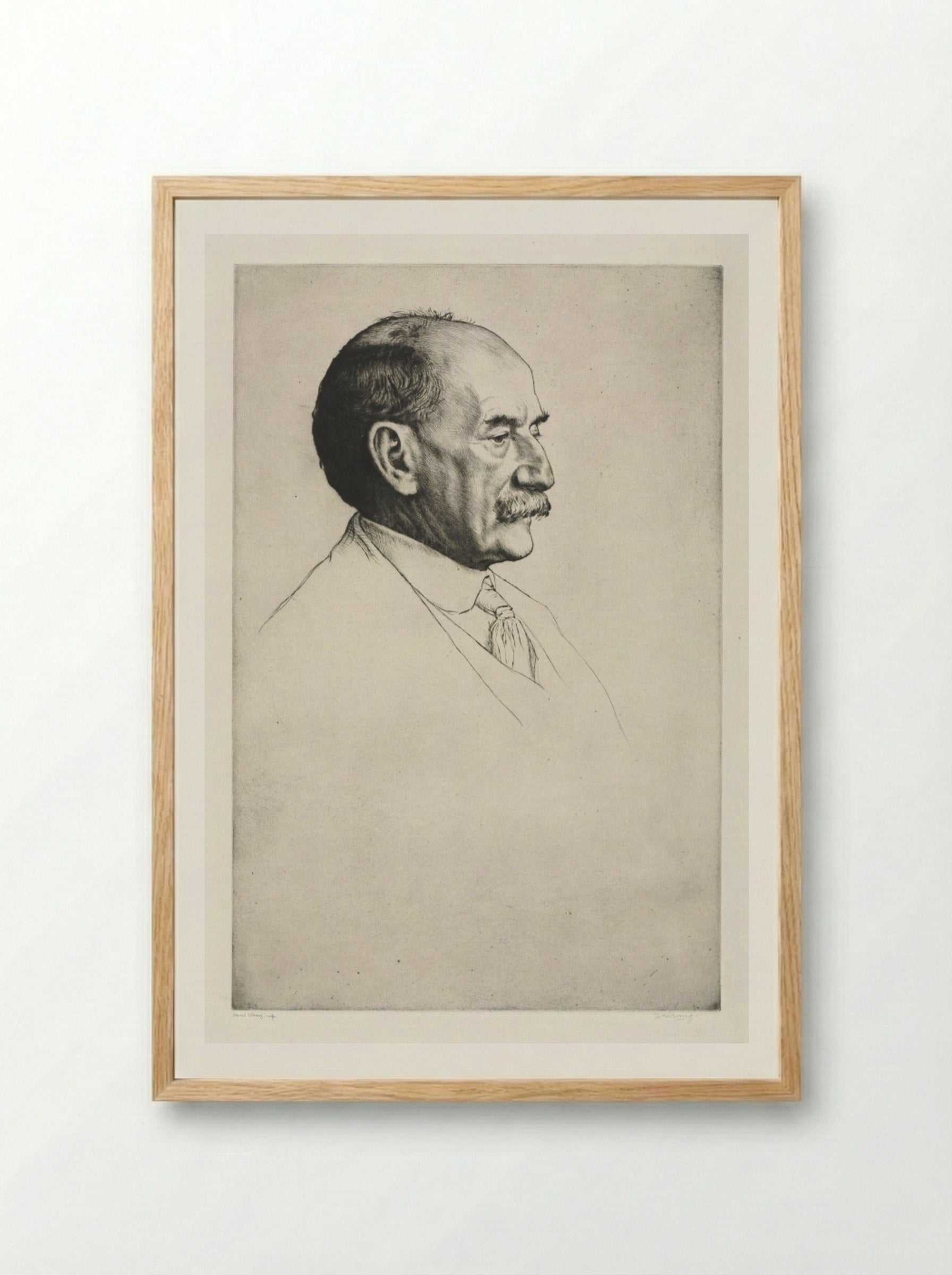 Thomas Hardy, Facing Right - William Strang - Framed Print Wood