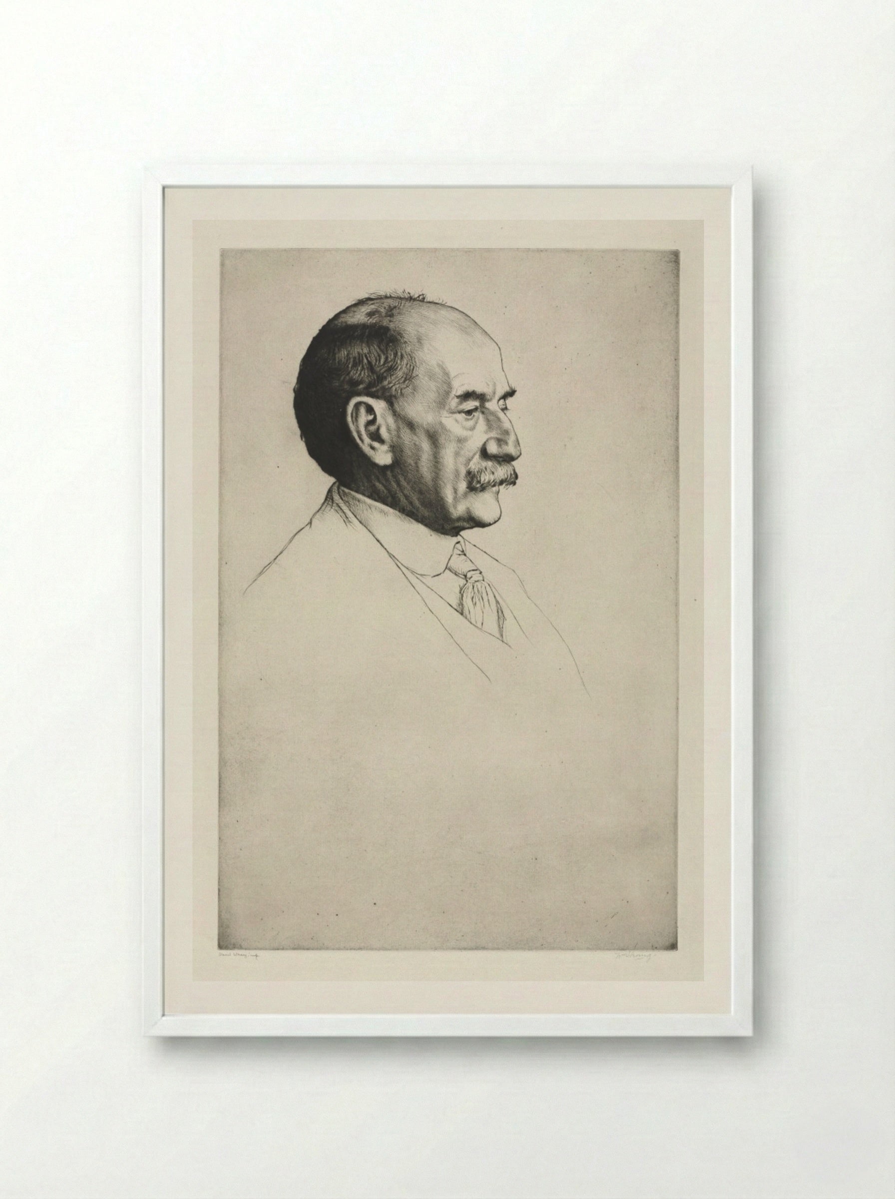 Thomas Hardy, Facing Right - William Strang - Framed Print White