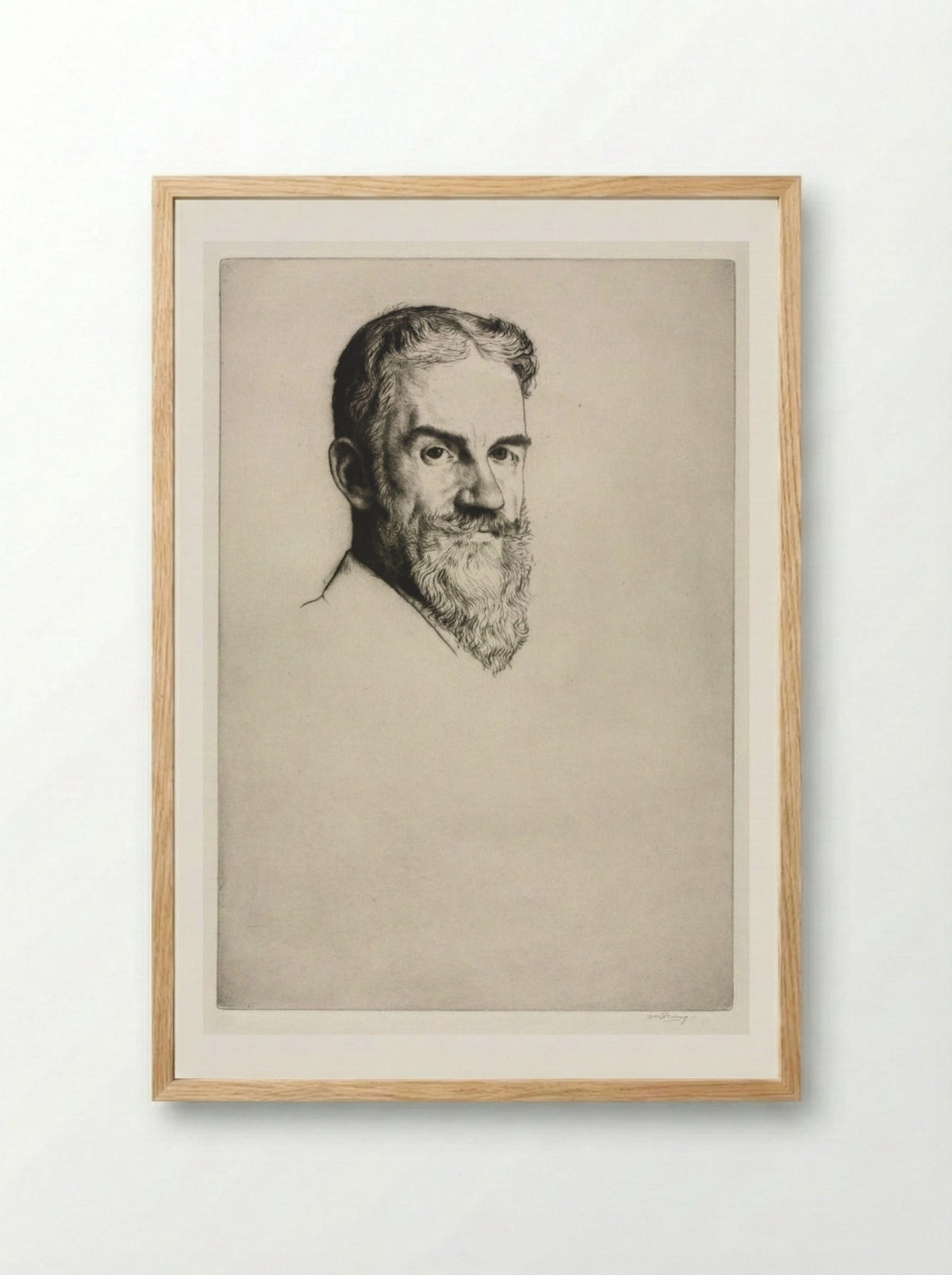 George Bernard Shaw - William Strang - Framed Print Wood