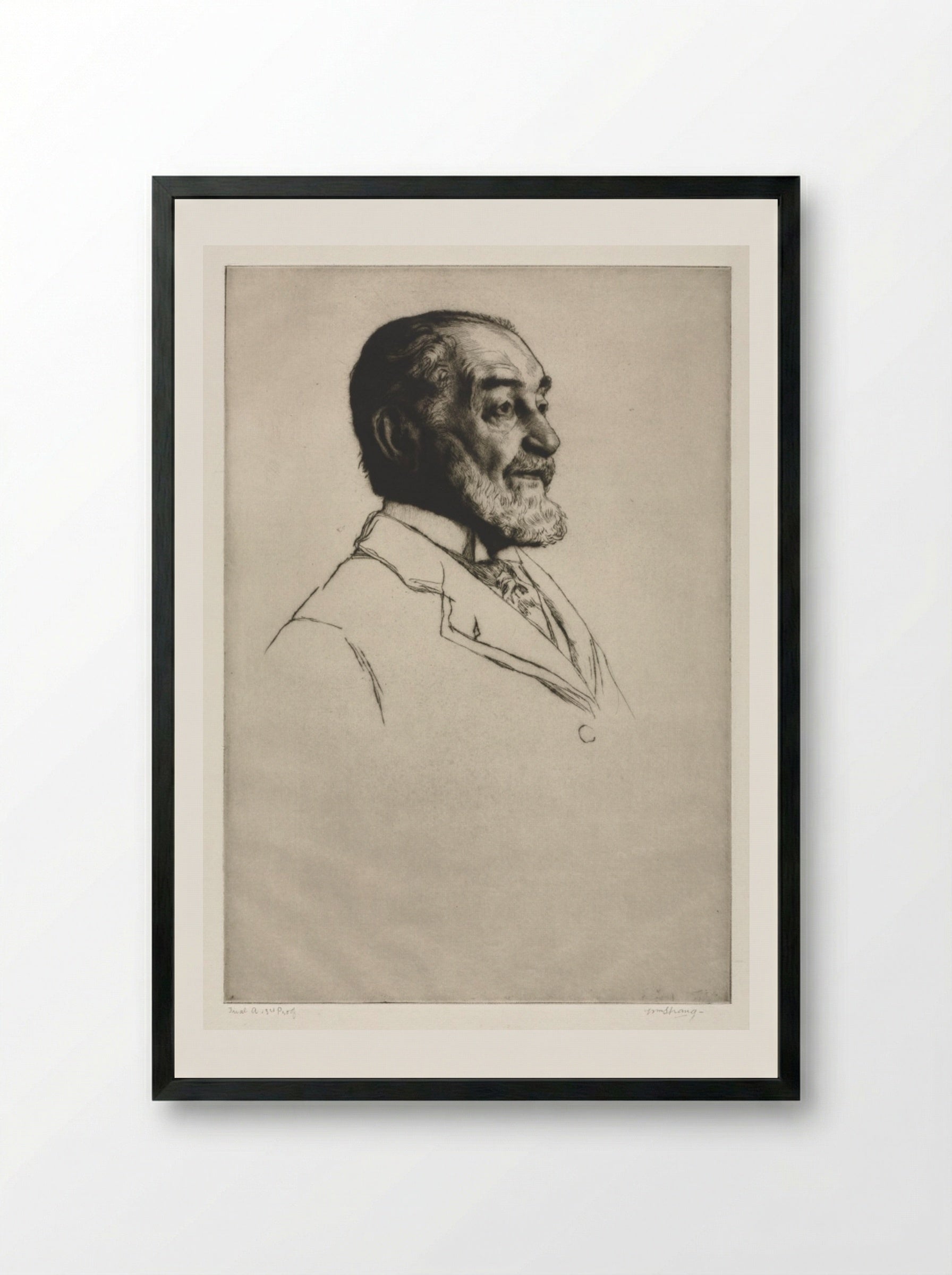 Frederick Harrison - William Strang - Framed Print Black