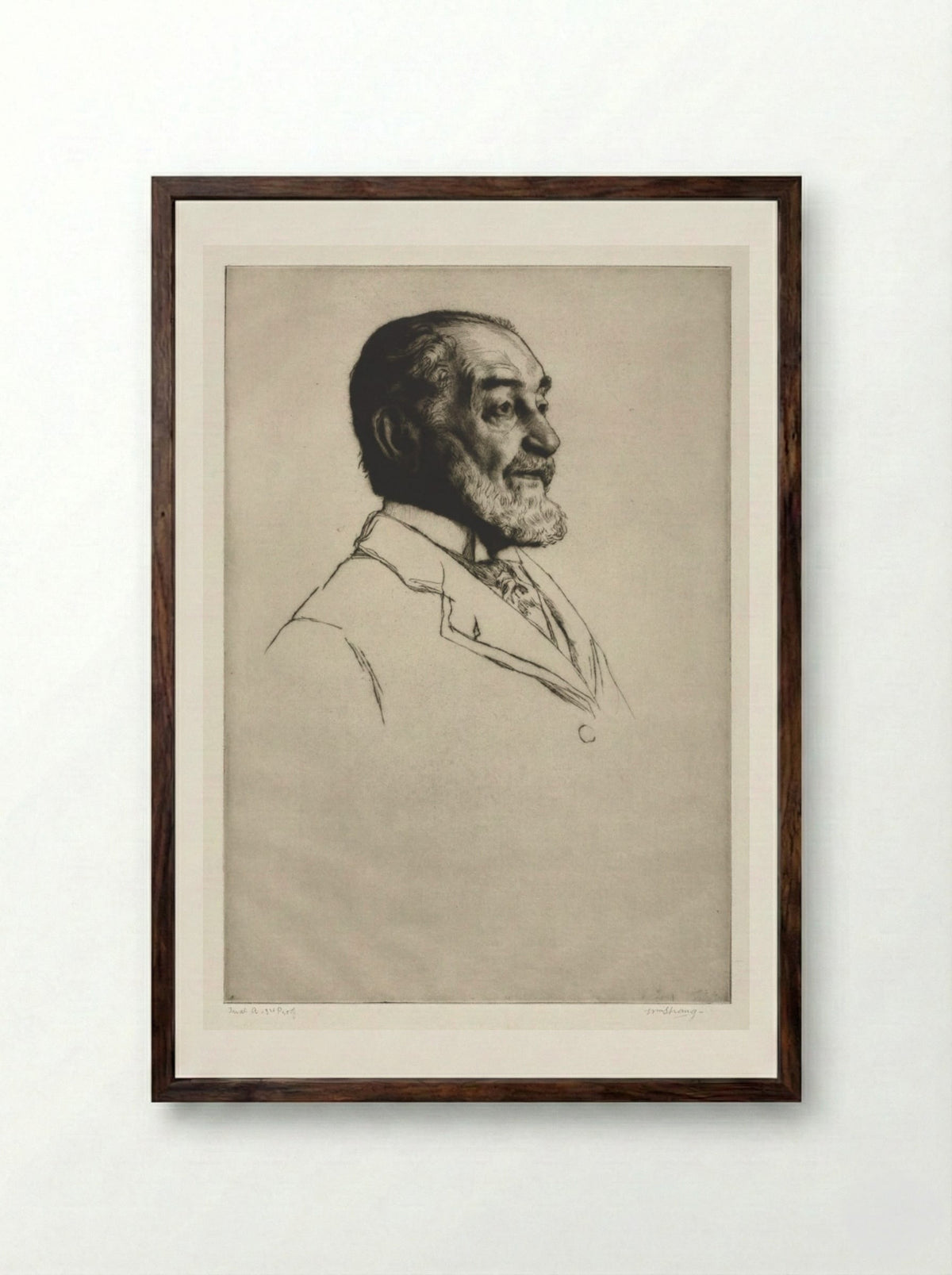Frederick Harrison - William Strang - Framed Print Dark Wood