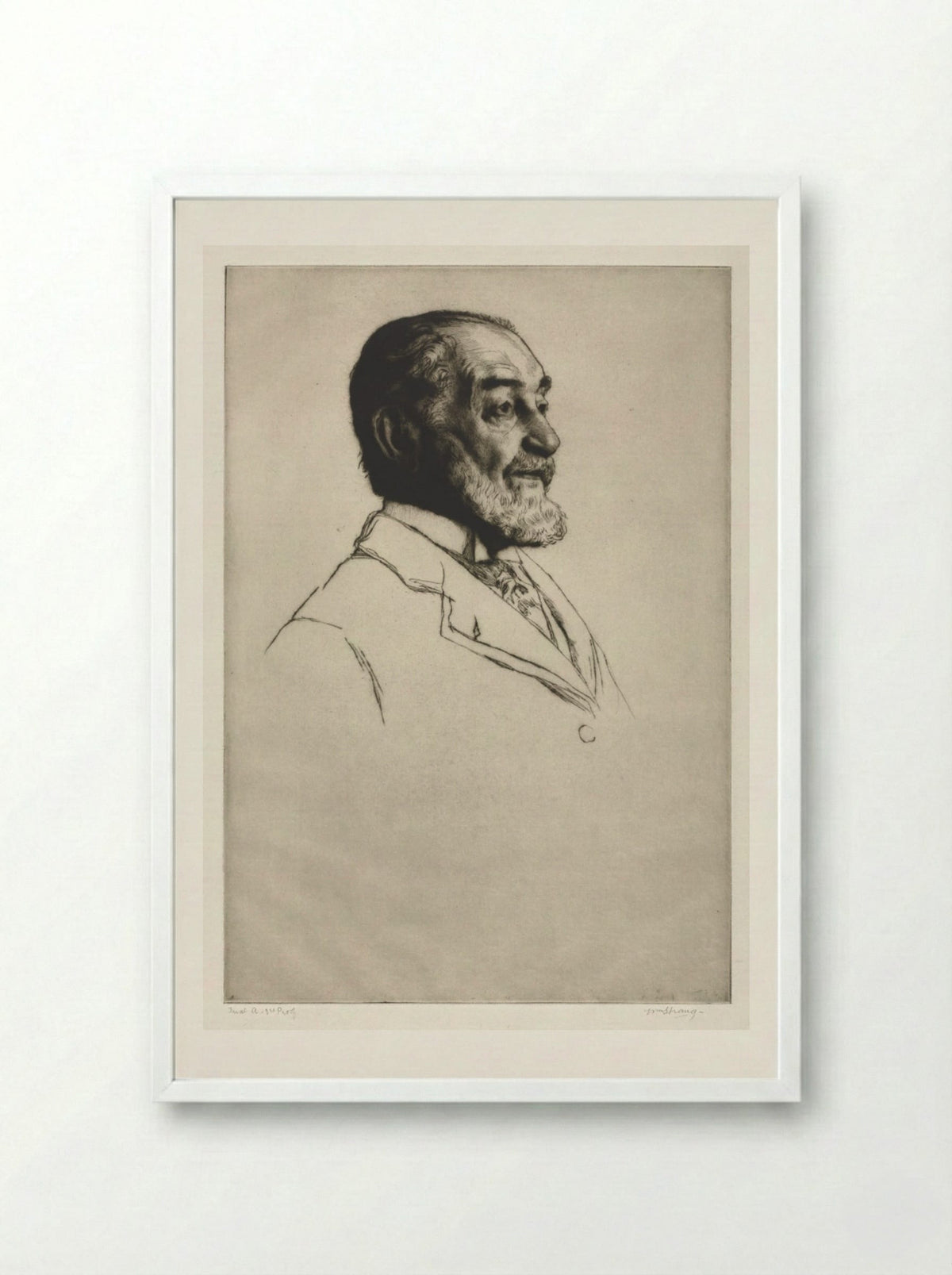 Frederick Harrison - William Strang - Framed Print White
