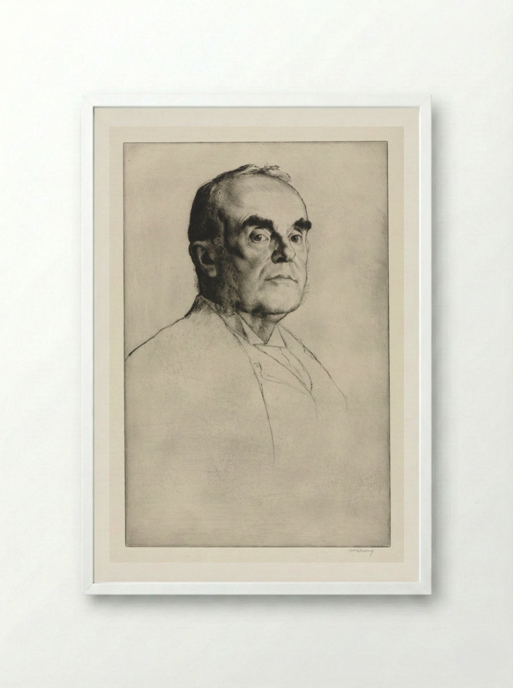 James E. Christie - William Strang - Framed Print White