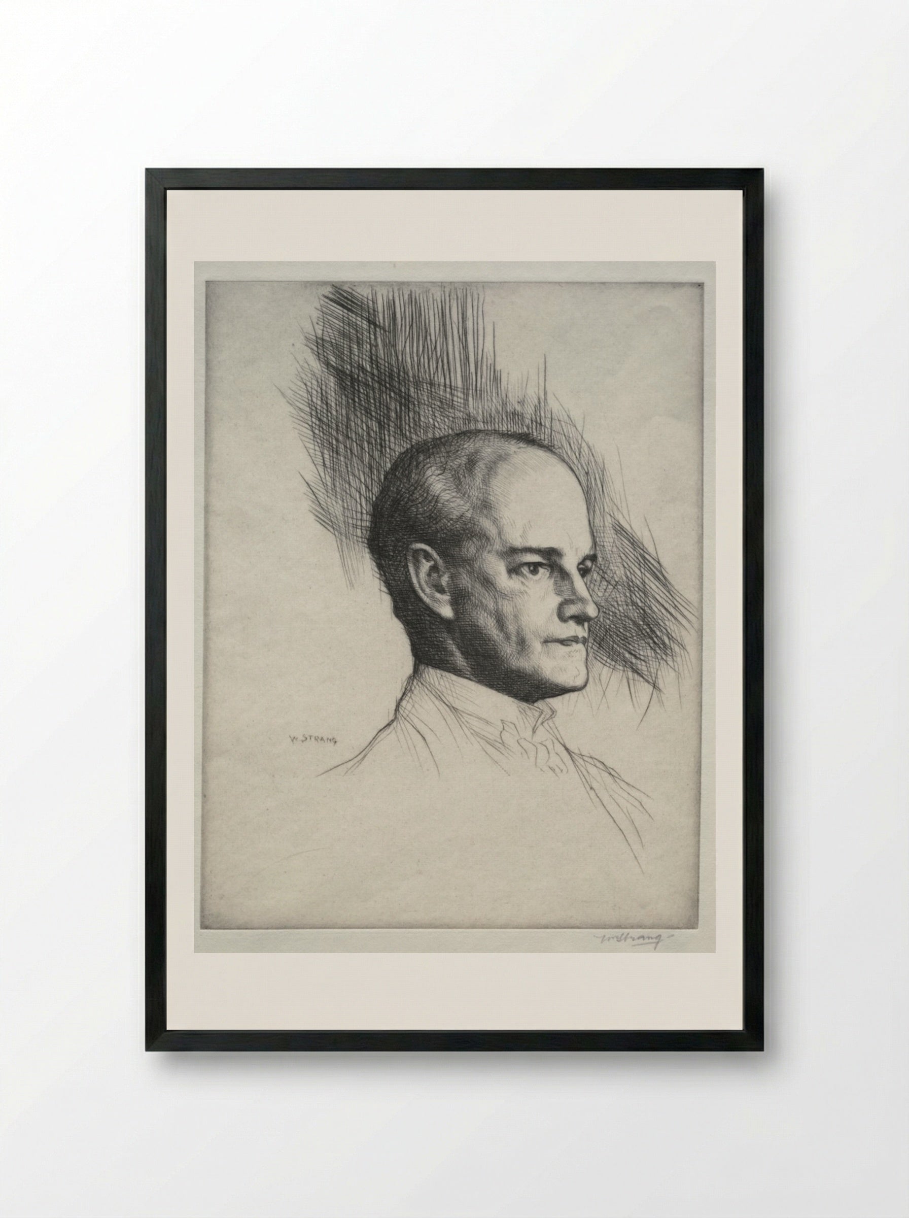 John Galsworthy - William Strang - Framed Print Black